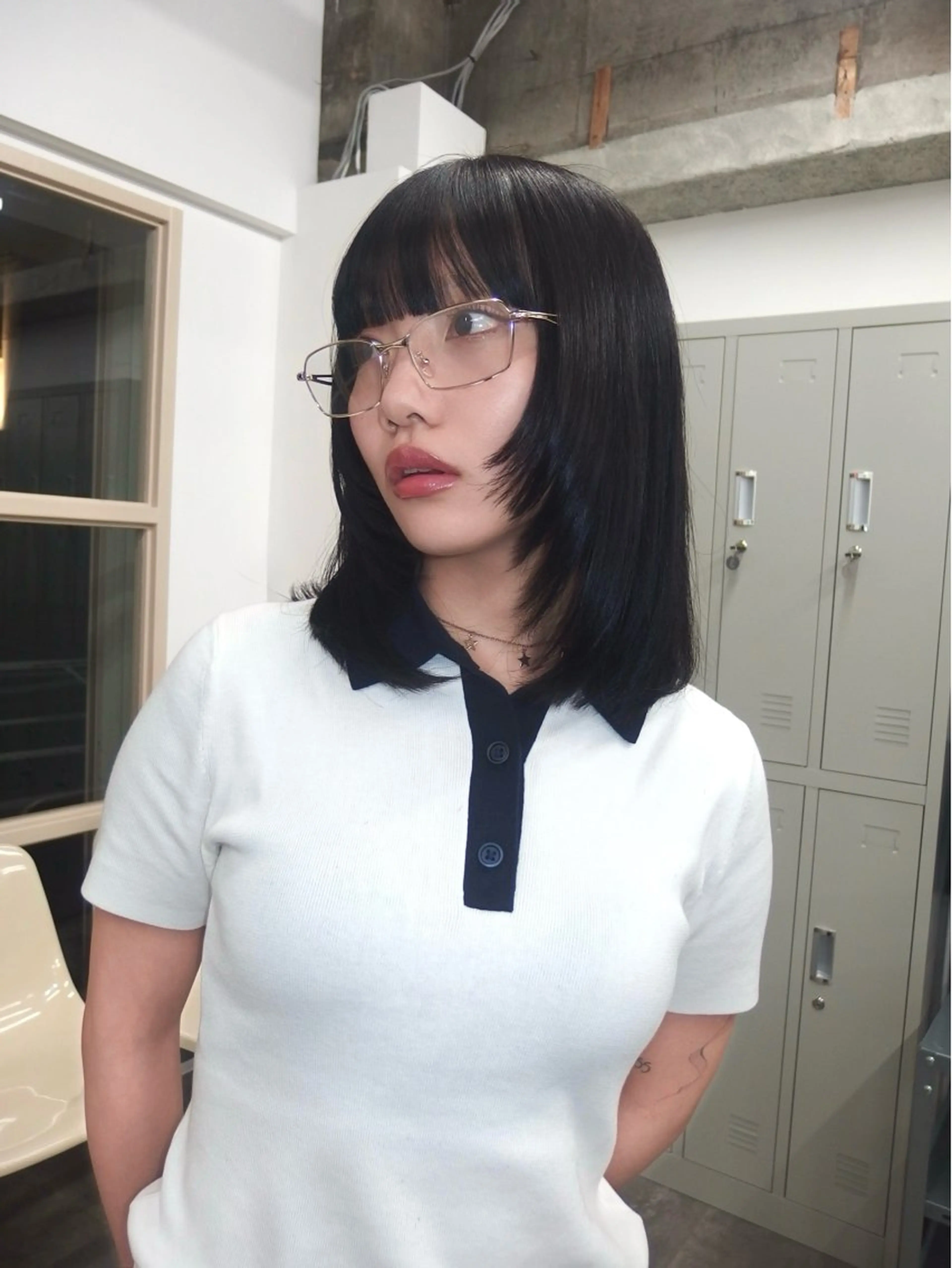 ミディアム 顔まわりレイヤー 顔周りカット レイヤーカット 水野谷遥/ハイトーン /カラーモデル🎀のヘアスタイル