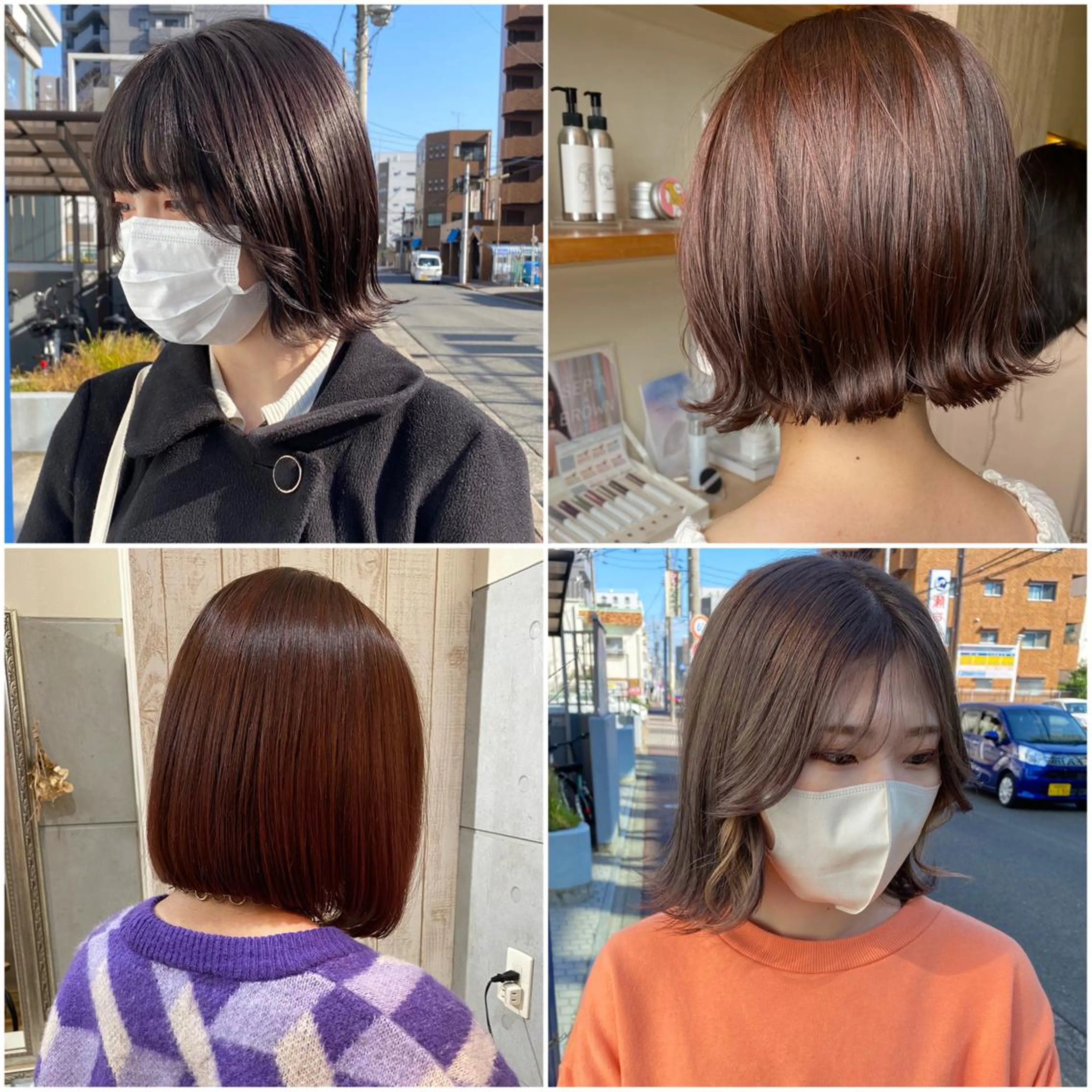 ミディアム ボブ 外ハネヘア 中尾 未来/艶カラー /カットモデルのヘアスタイル