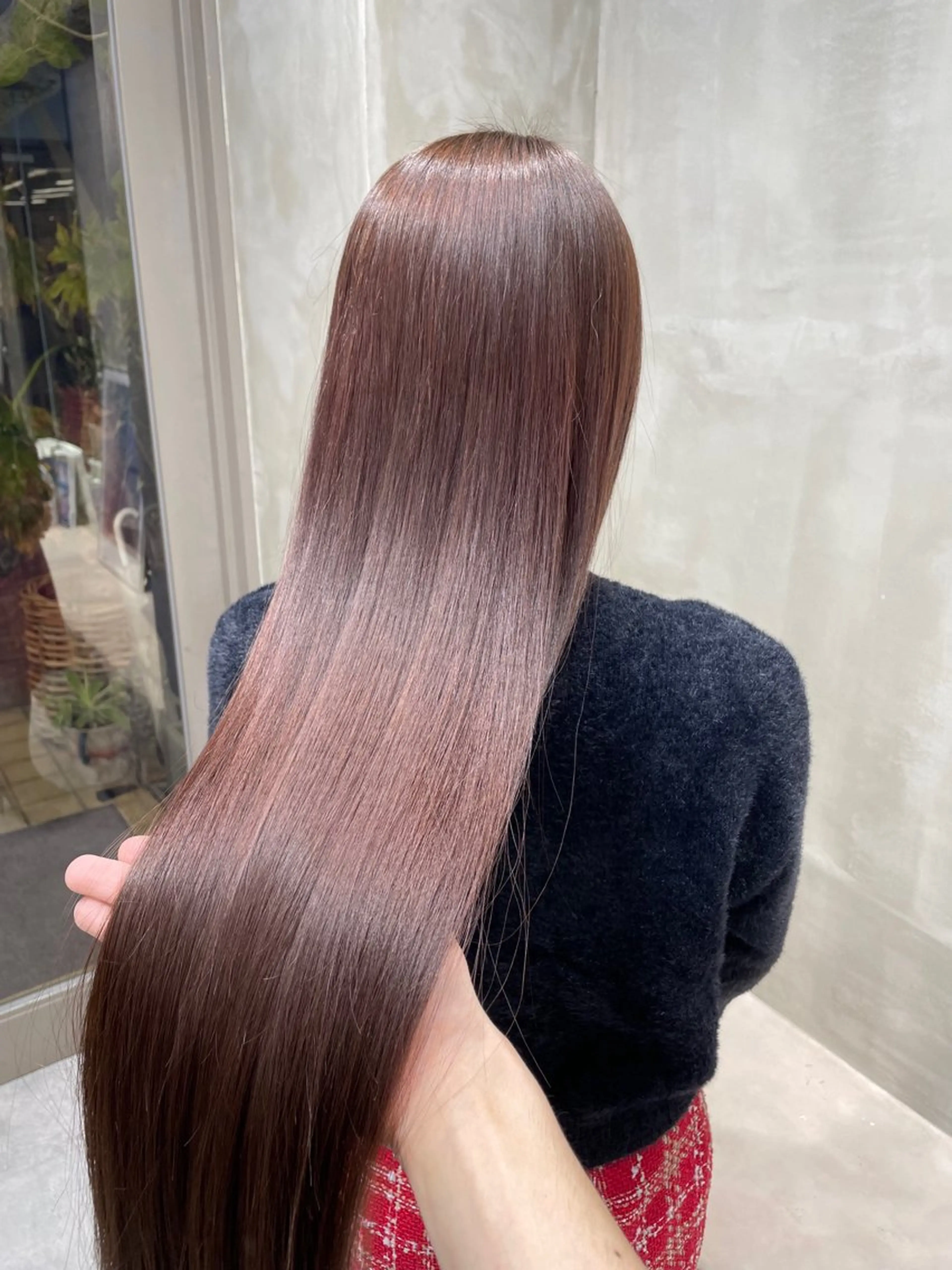 ロング カラー ヘアアレンジ カシス レッドカラー トリートメント the path shogo🌻のヘアスタイル