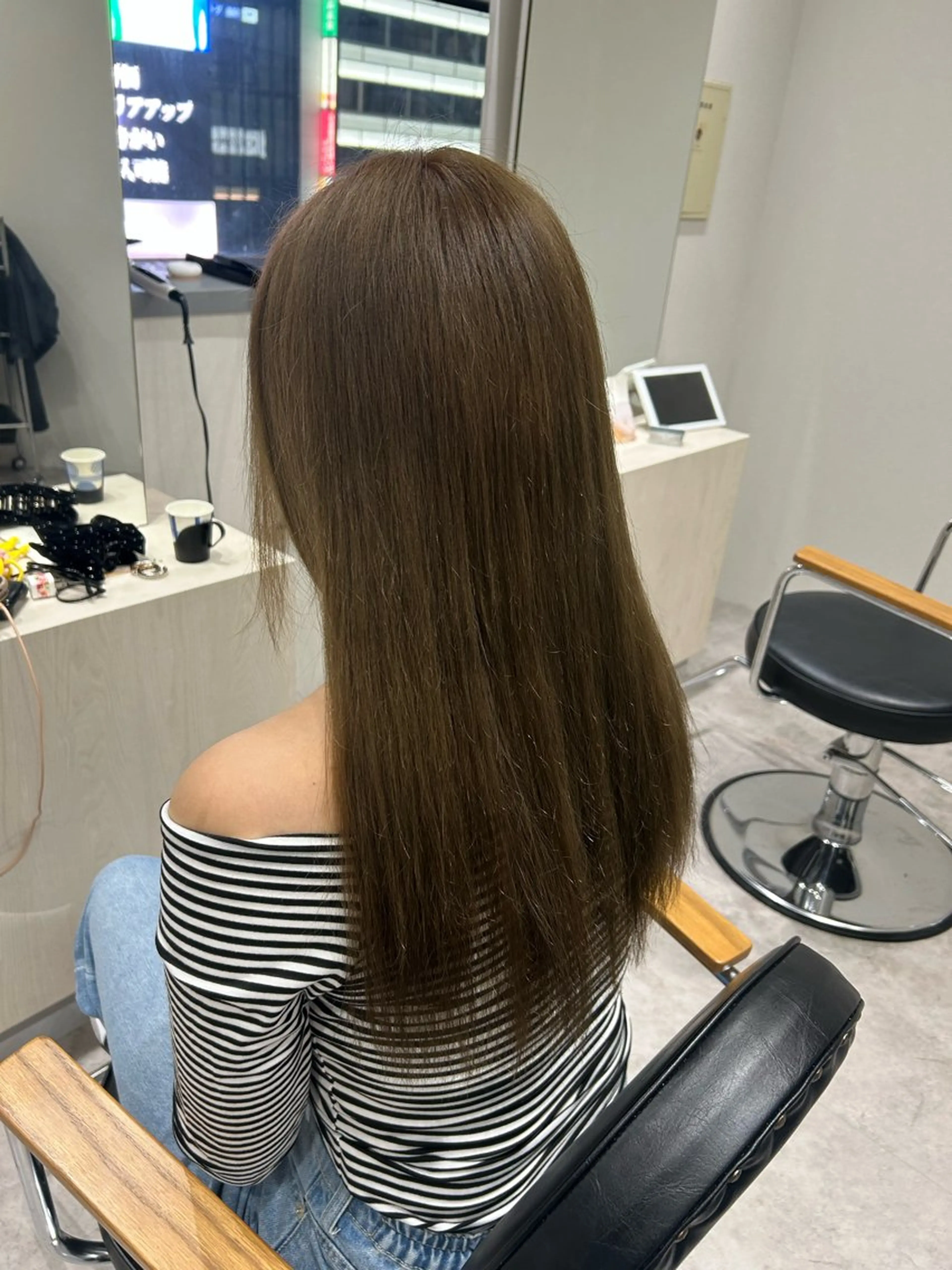 セミロング カラー ヘアアレンジ ベージュカラー オリーブベージュ ヘアカラー ボブ /ニュアンス/ satomi🧸💖のヘアスタイル