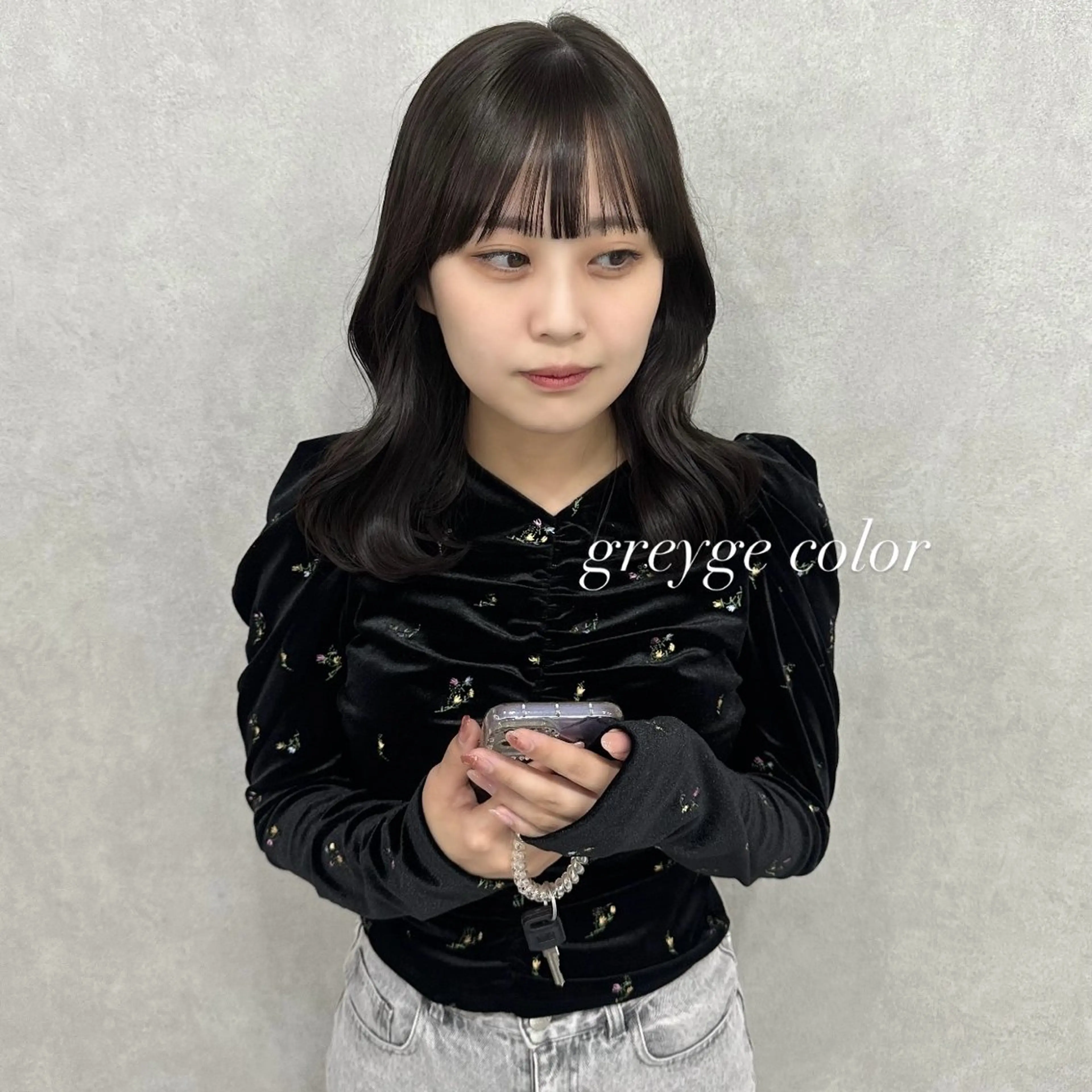 セミロング カラー カット ヘアカラー Rinka/梅田/ 透け感カラー🤎のヘアスタイル