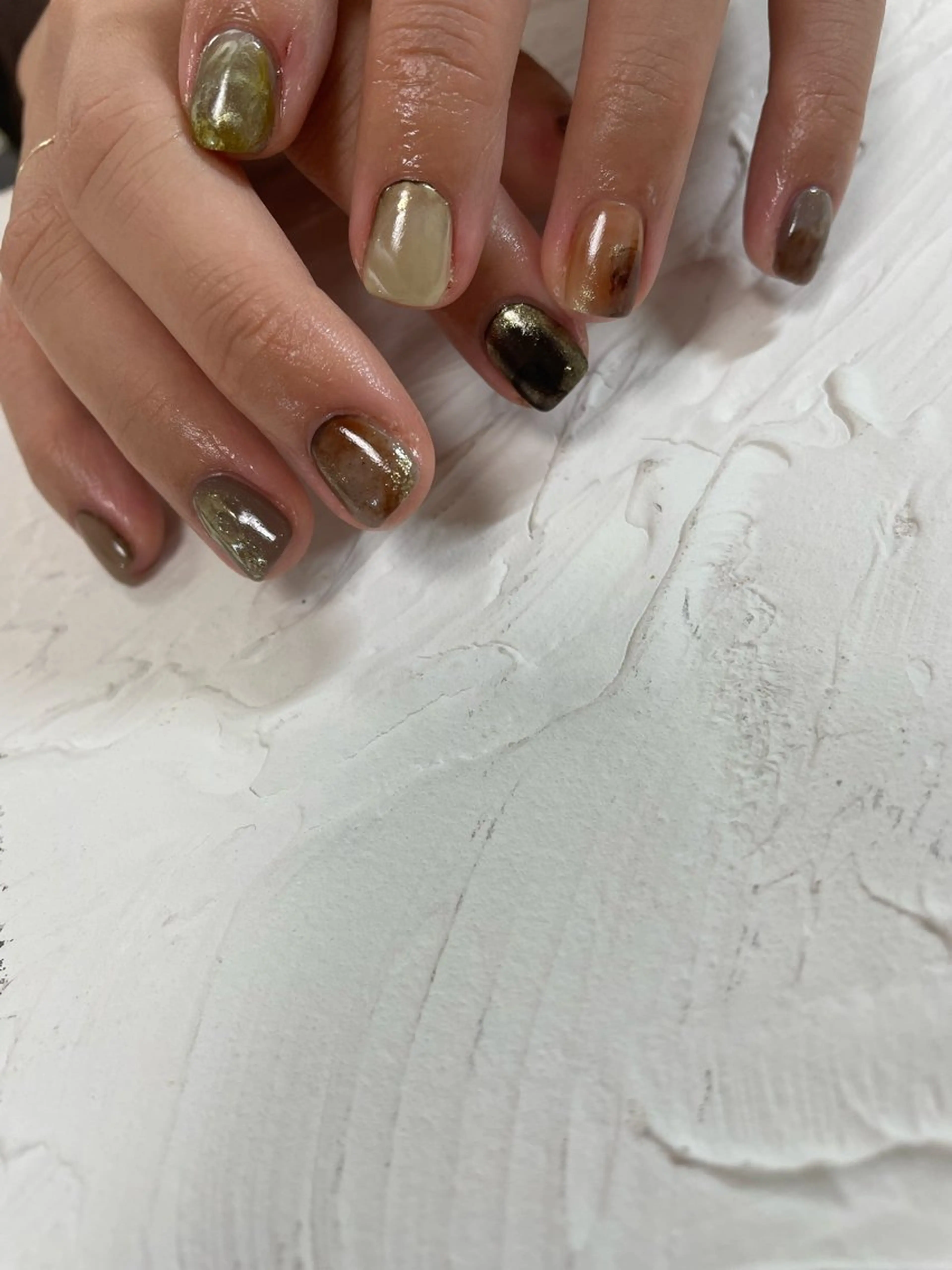 ネイル ブラウン ハンドネイル フットネイル 🌕akuri🌖 nuance/専門のネイルデザイン