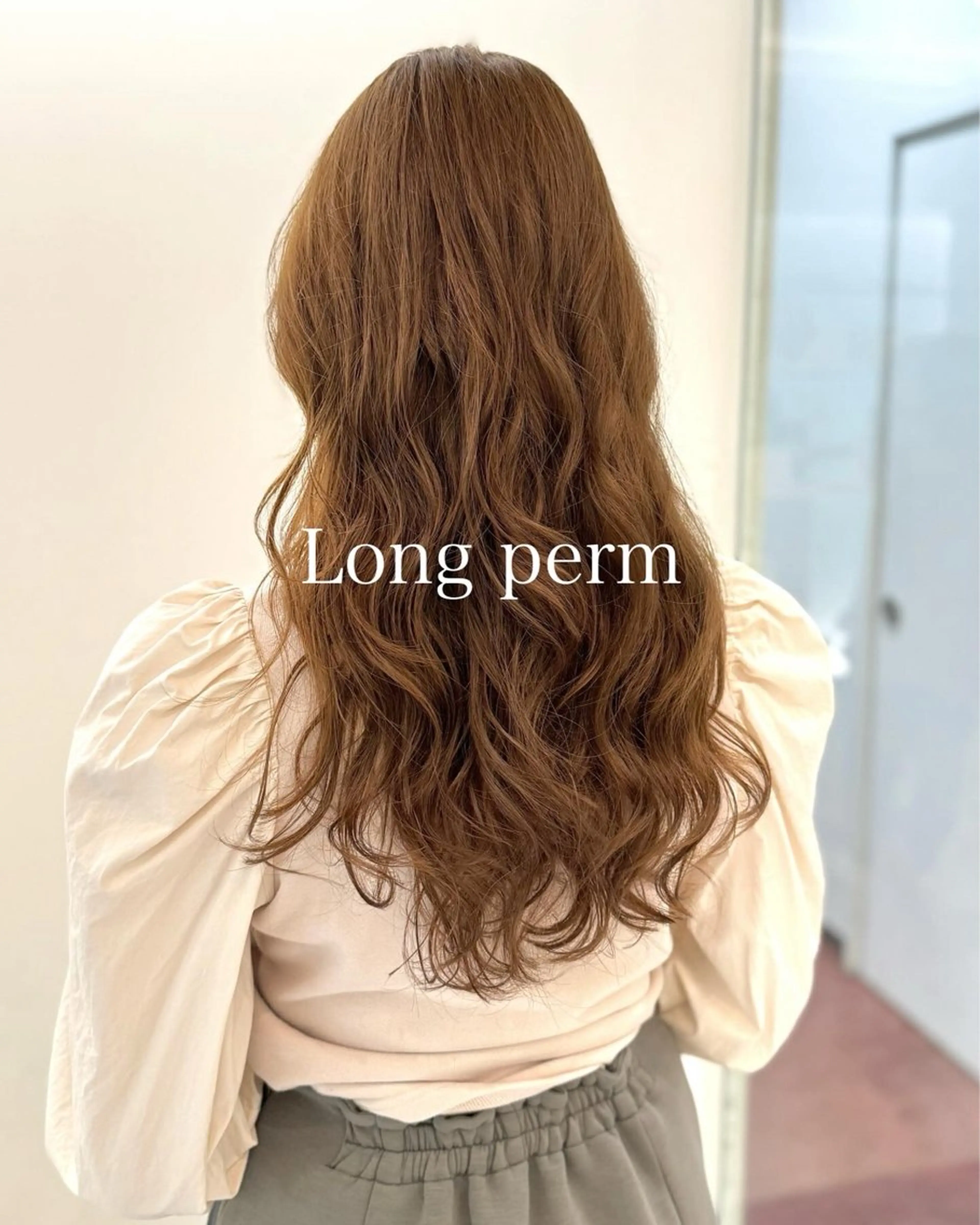 ロング パーマ カット パーマ トリートメント デジタルパーマ/ コテ巻き風パーマのヘアスタイル