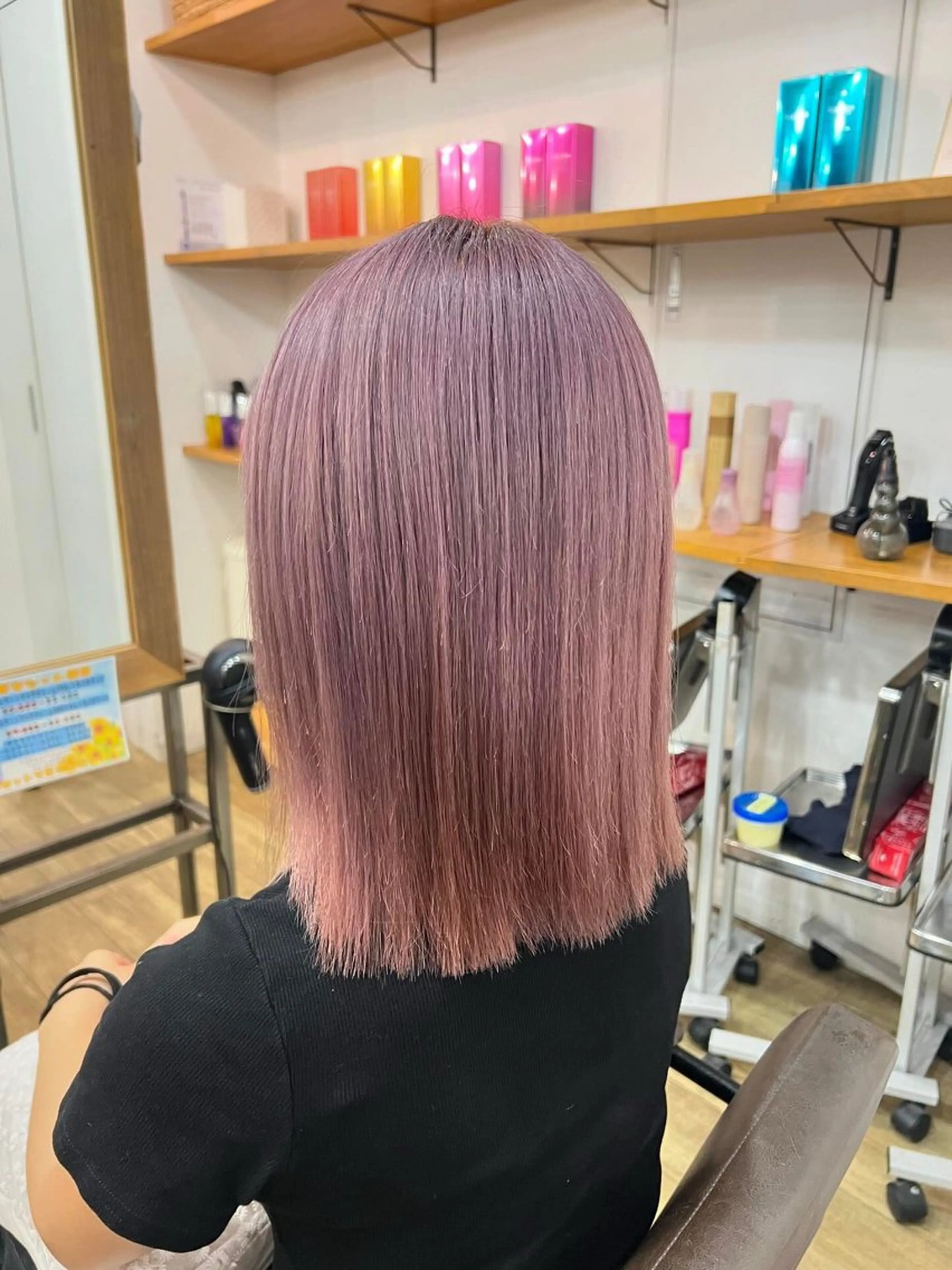 セミロング パープルカラー ヘアカラー 似合わせ/ブリーチ/ 髪質改善/ミクෆ‪のヘアスタイル