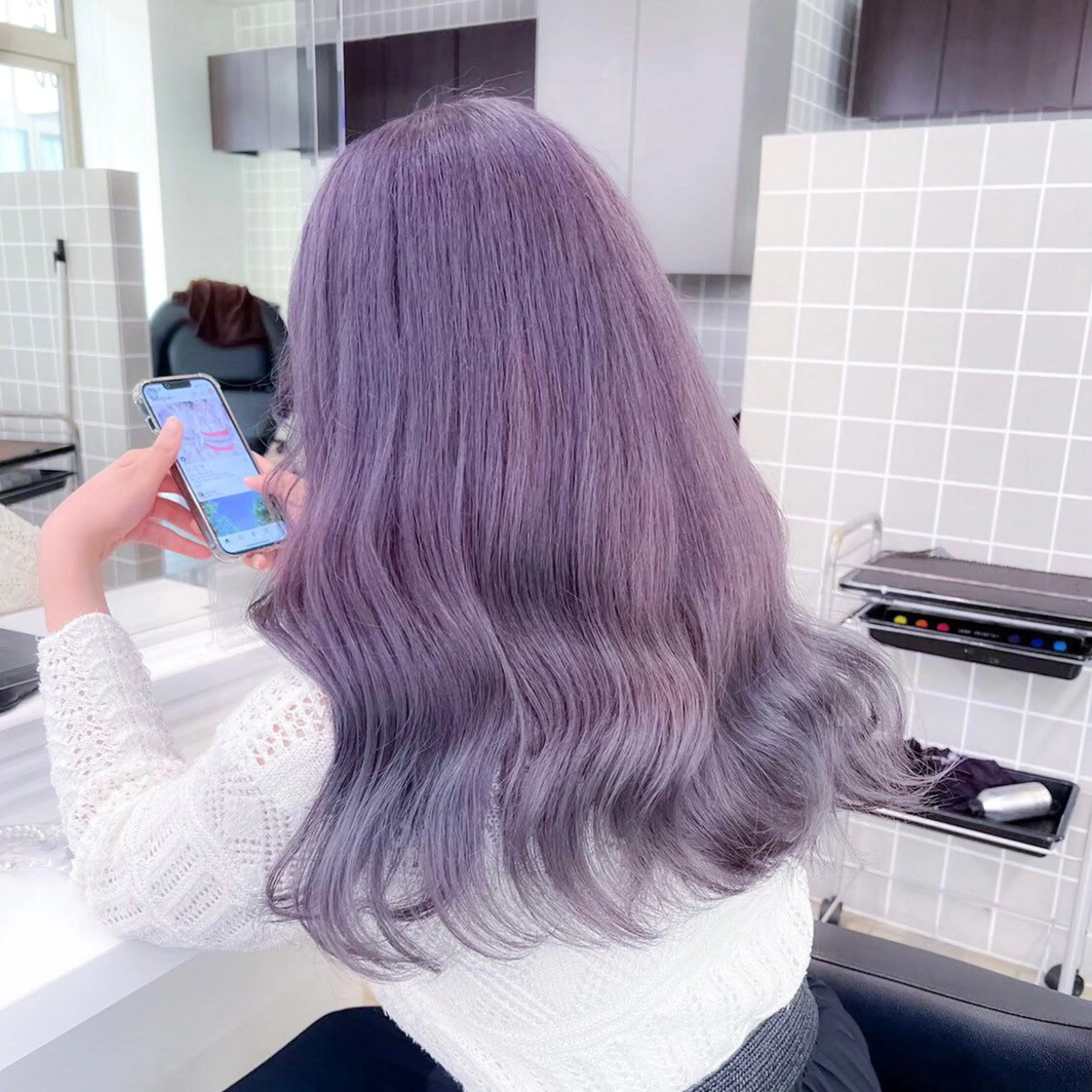 セミロング カラー ヘアアレンジ ヘアカラー トリートメント ヘッドスパ ヘアセット 【公式】横浜 THREE🤎🕯️のヘアスタイル