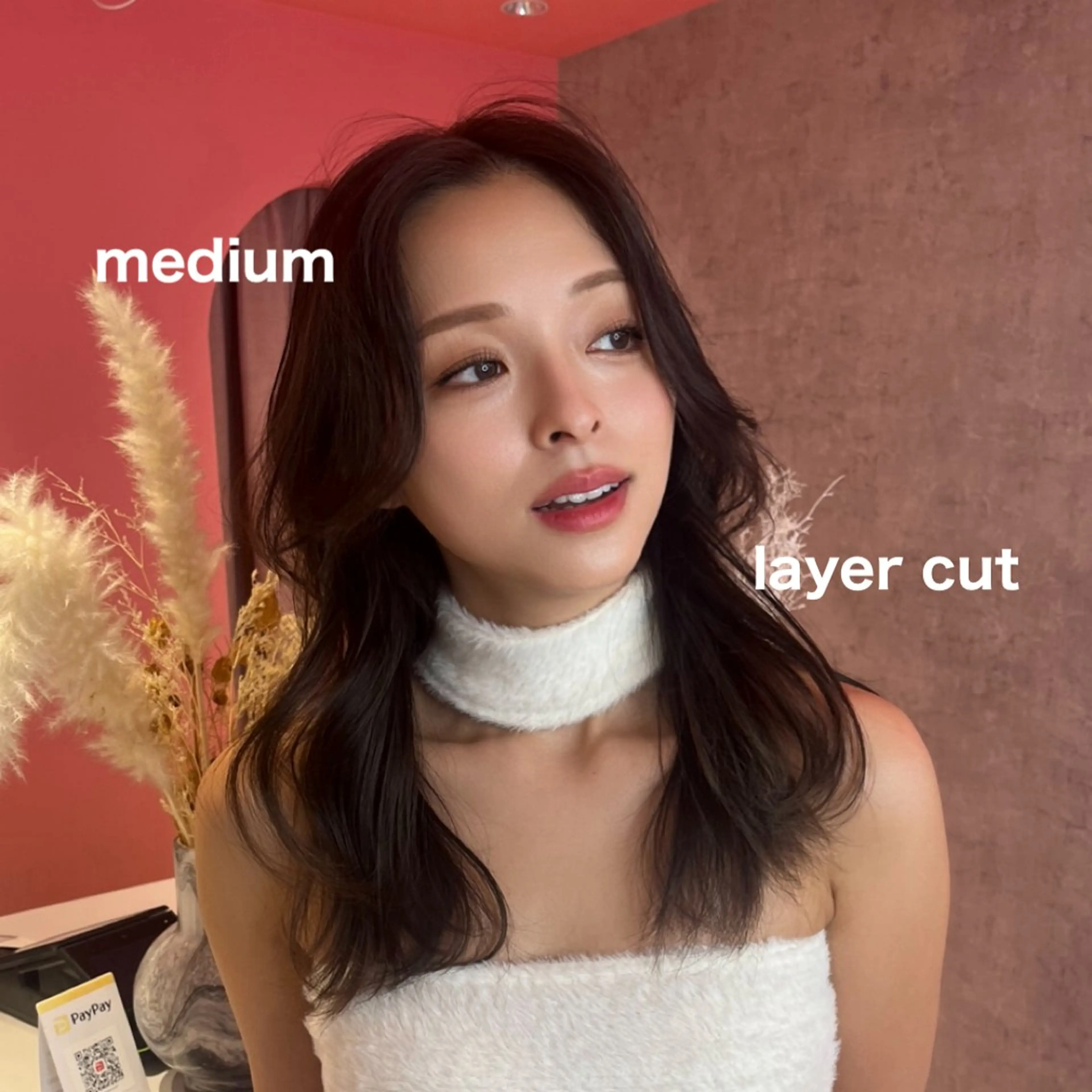 セミロング カラー カット 縮毛矯正 トリートメント 山崎/ボブ縮毛矯正 レイヤー髪質改善のヘアスタイル