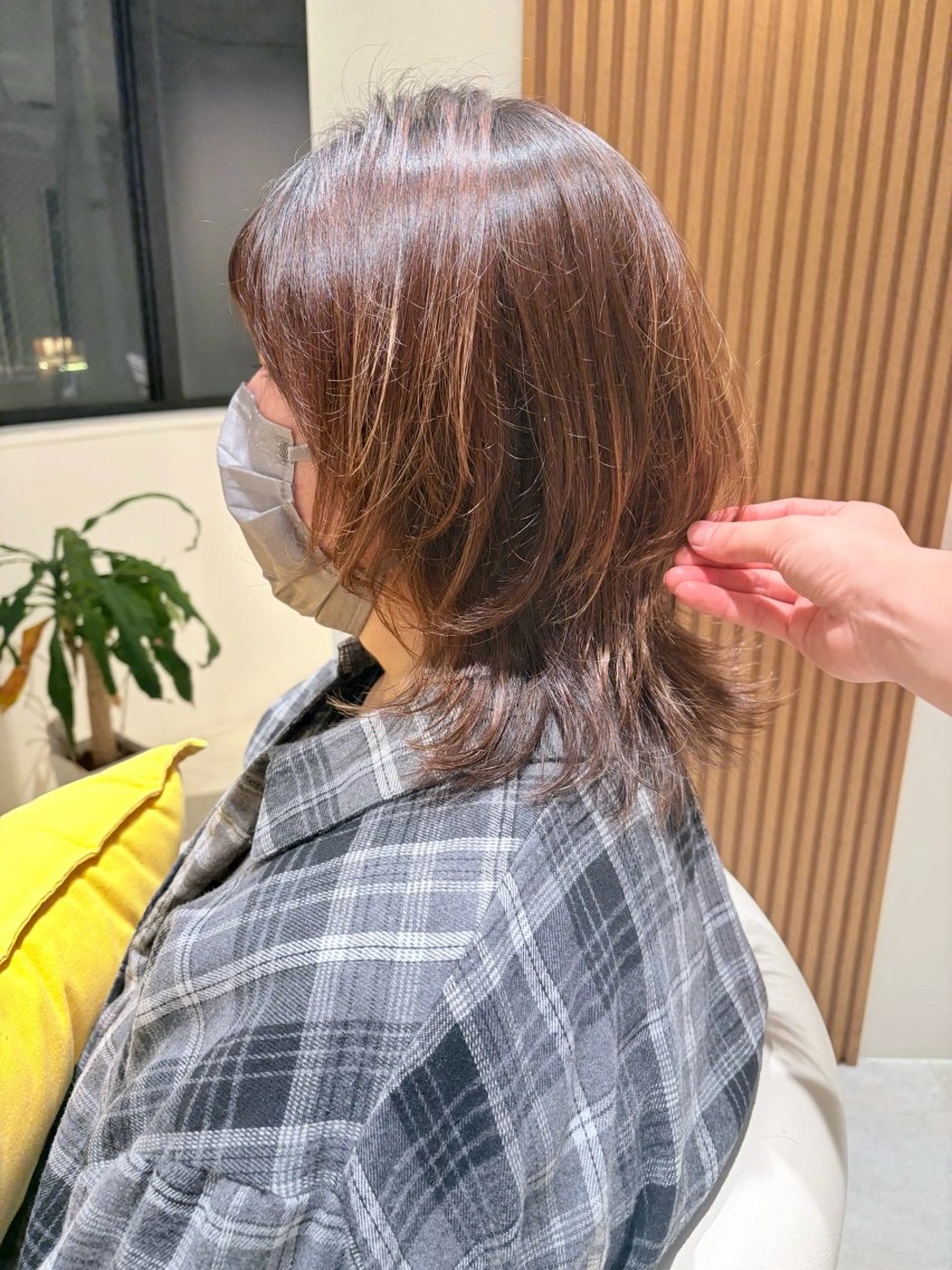 ミディアム ミディアムレイヤー ボブ 髪質改善 レイヤーカット ウルフカット ROMMY.所属・ナギサ/本厚木/ ボブ/ミディアム🤍のヘアスタイル