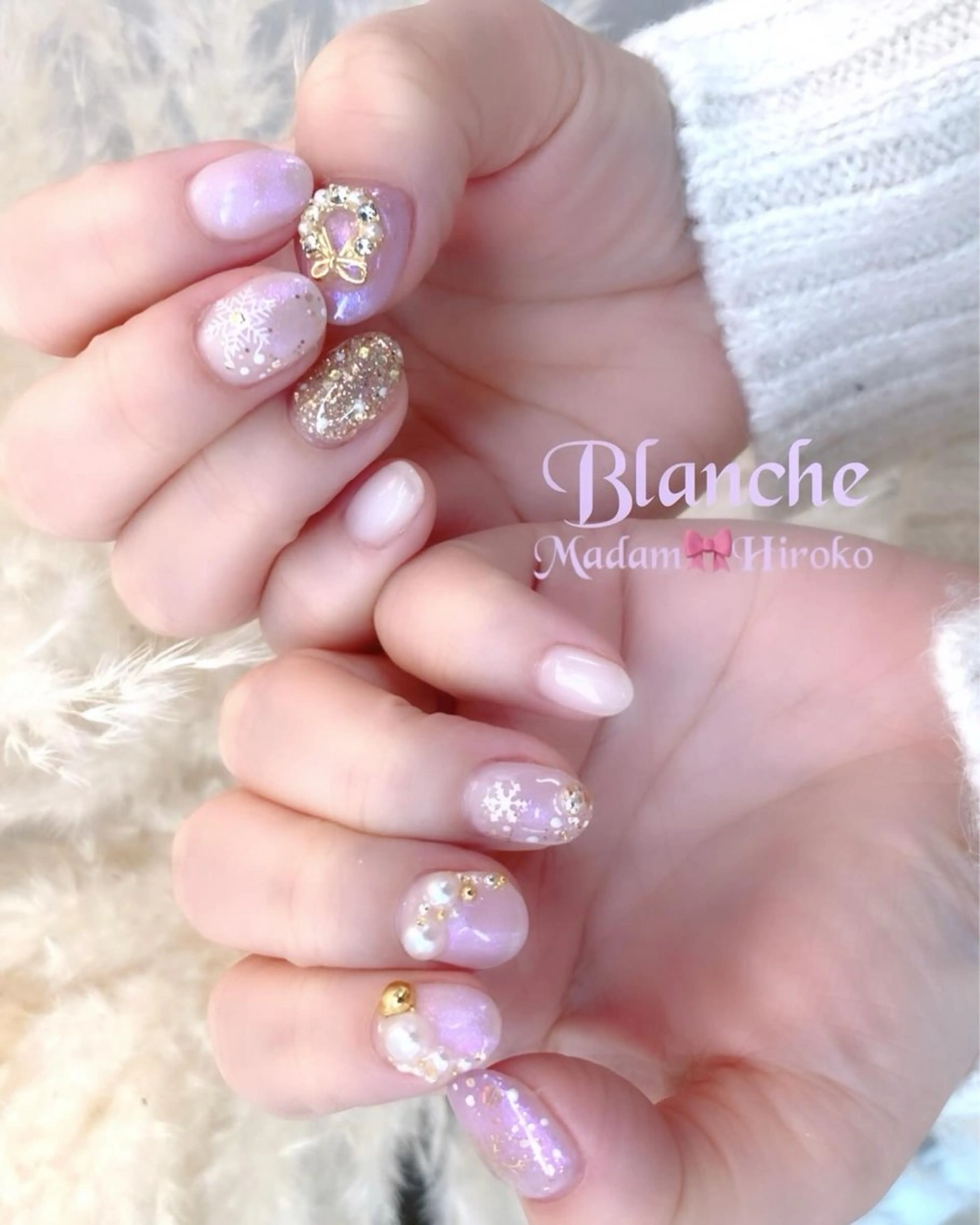 ネイル 冬ネイル クリスマス ハンドネイル Lianネイル 寛子Lianのネイルデザイン