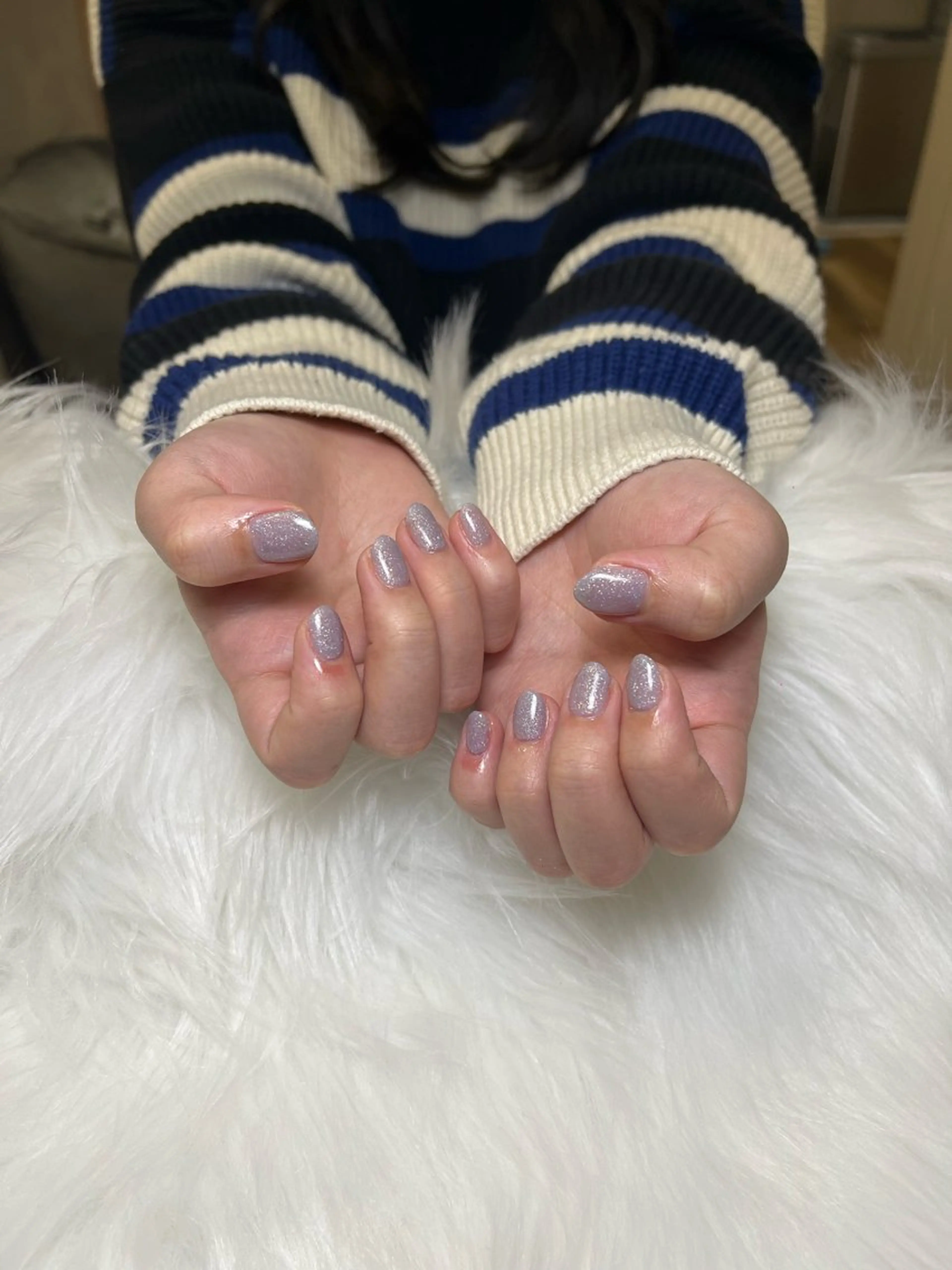 ネイル ラメ(グリッター) 水色 raise所属・RINKA ／raiseのネイルデザイン