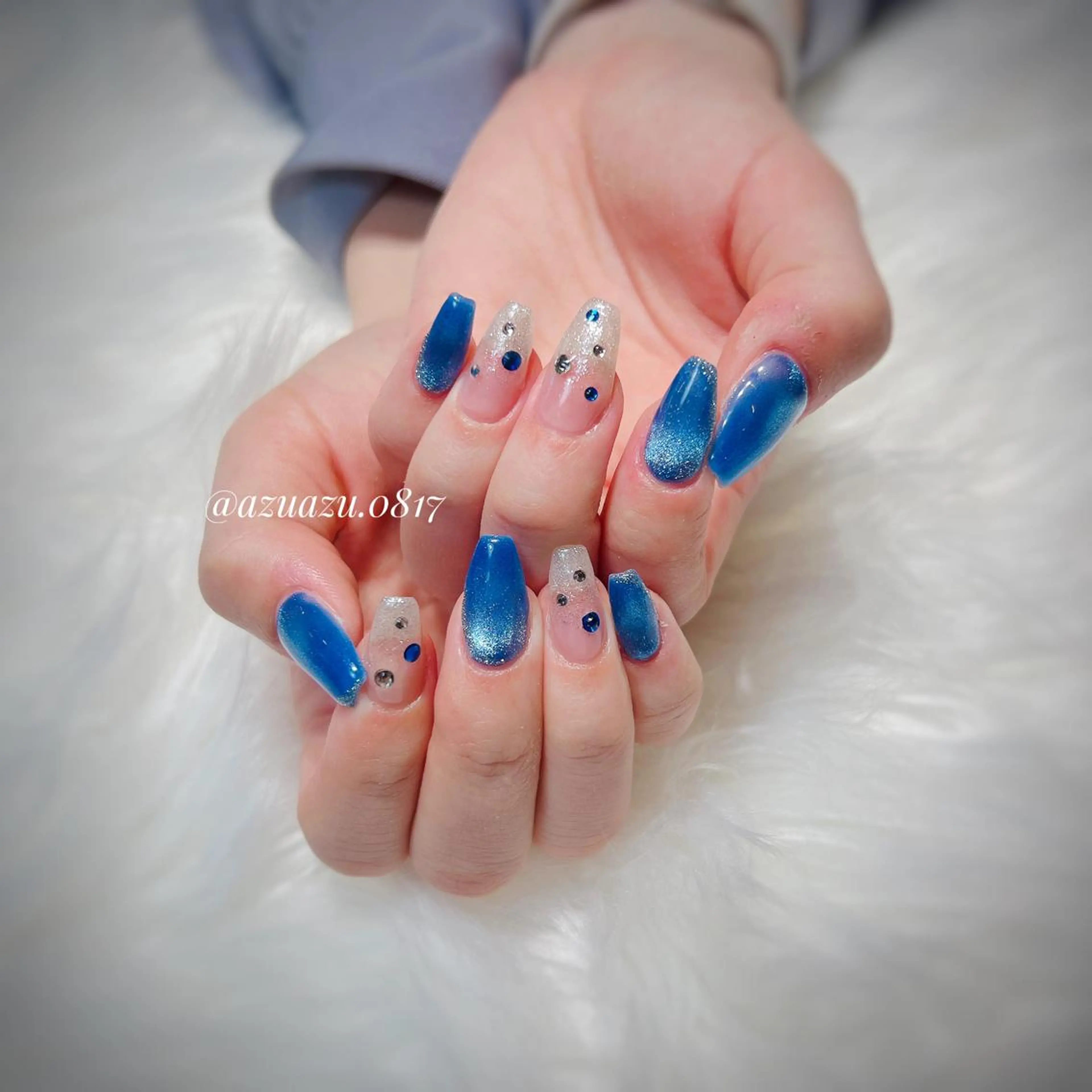 ネイル マグネットネイル ハンドネイル hair&nail ROOTS所属・ﾍｱﾒｲｸ&ﾈｲﾙ ♥️Azuのネイルデザイン