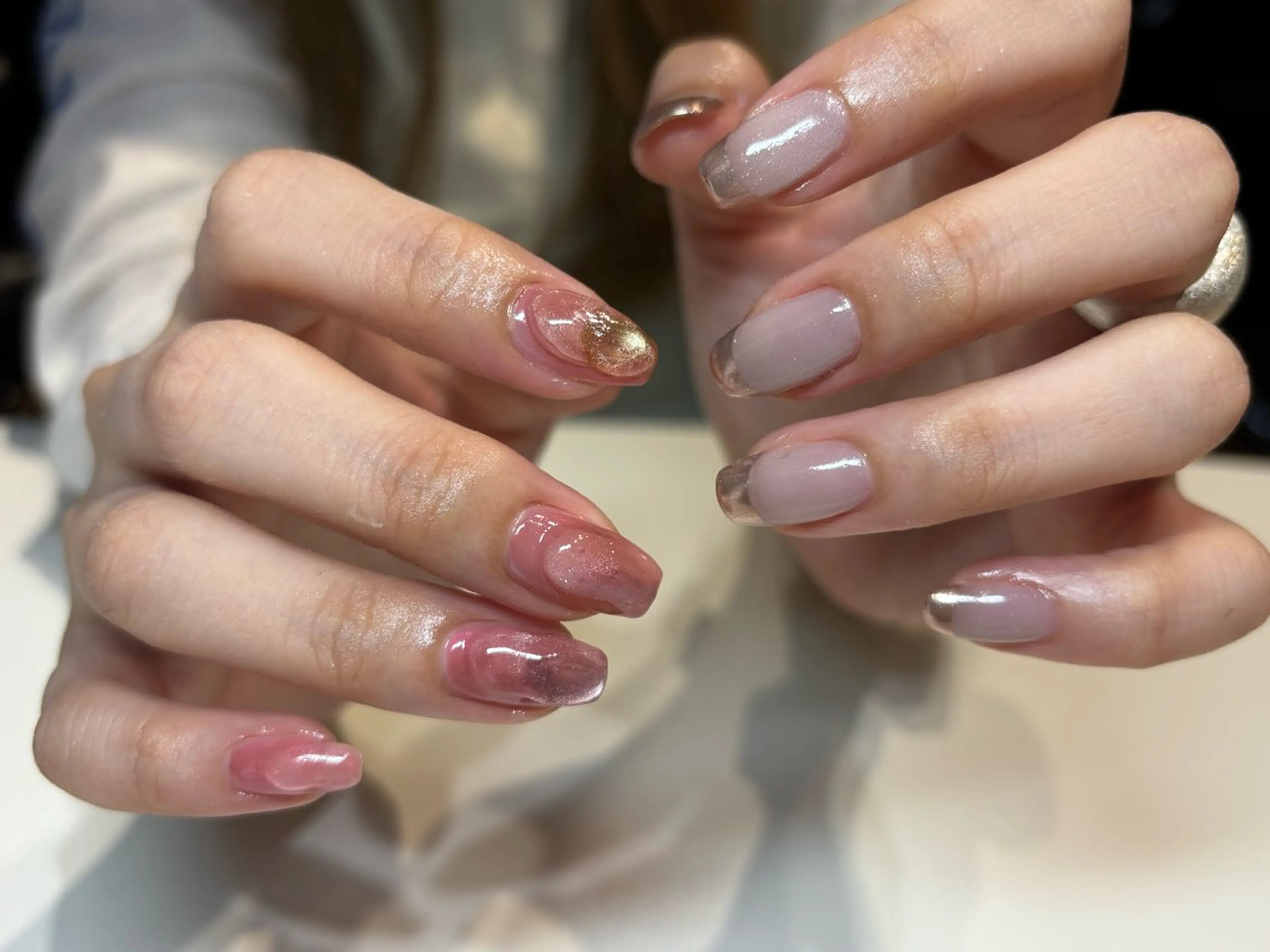 ネイル フットネイル フレンチネイル ジェルネイル グラデーション マグネットネイル ハンドネイル ヘアー.ネイル二刀流 misa🫧のヘアスタイル