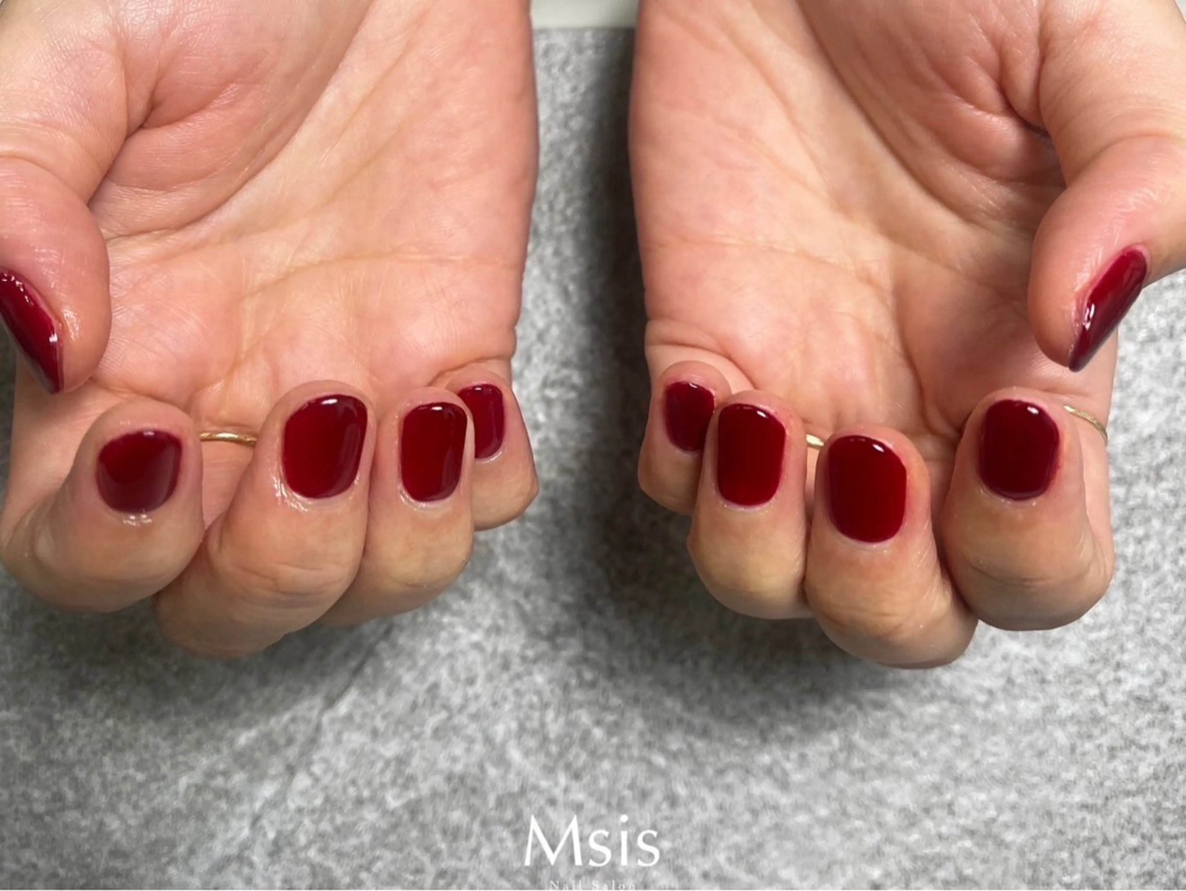 ネイル ボルドー ワンカラーネイル ハンドネイル Msis nail salon 西宮北口　南口店【エムシス】所属・Msis  南口店 yukaのネイルデザイン