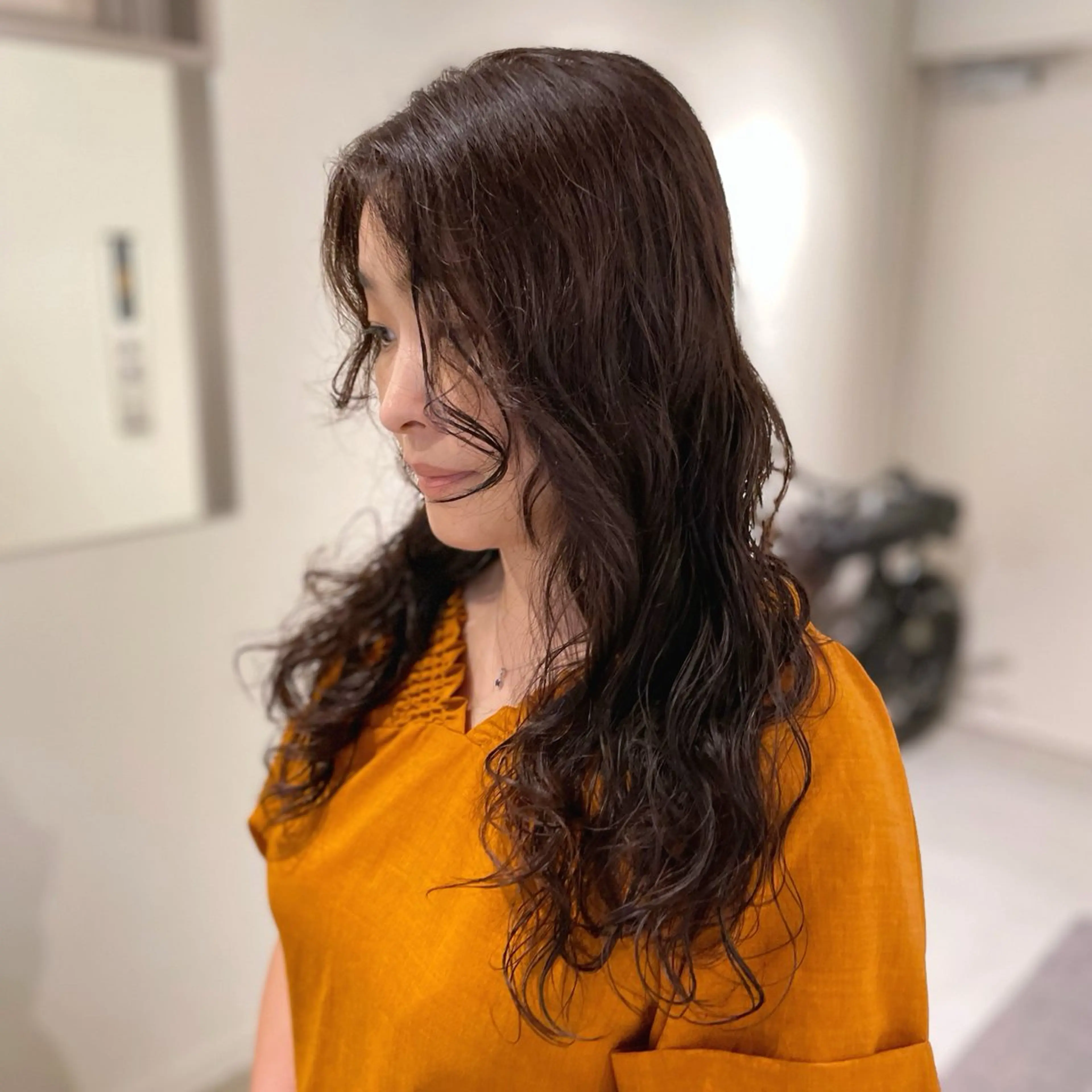 ロング パーマ デジタルパーマ noa hair design 町田店所属・miyu♡̷̷ 韓国ヘア/顔まわりのヘアスタイル