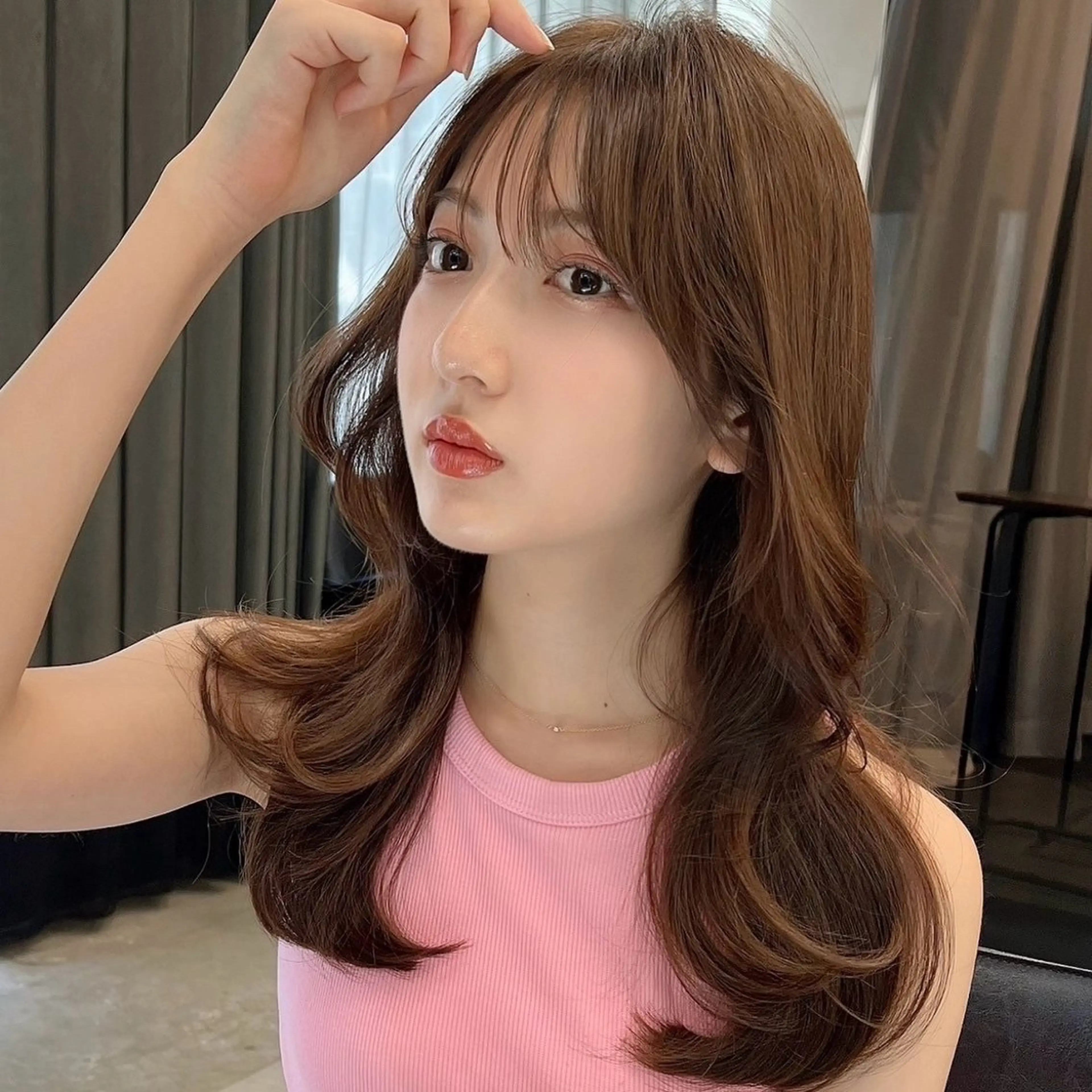 セミロング カラー ベージュカラー ブリーチ ブラウンカラー ブラウンベージュ ケアブリーチ IVY所属・髪質改善/韓国ヘア 顔まわり特化yutoのヘアスタイル