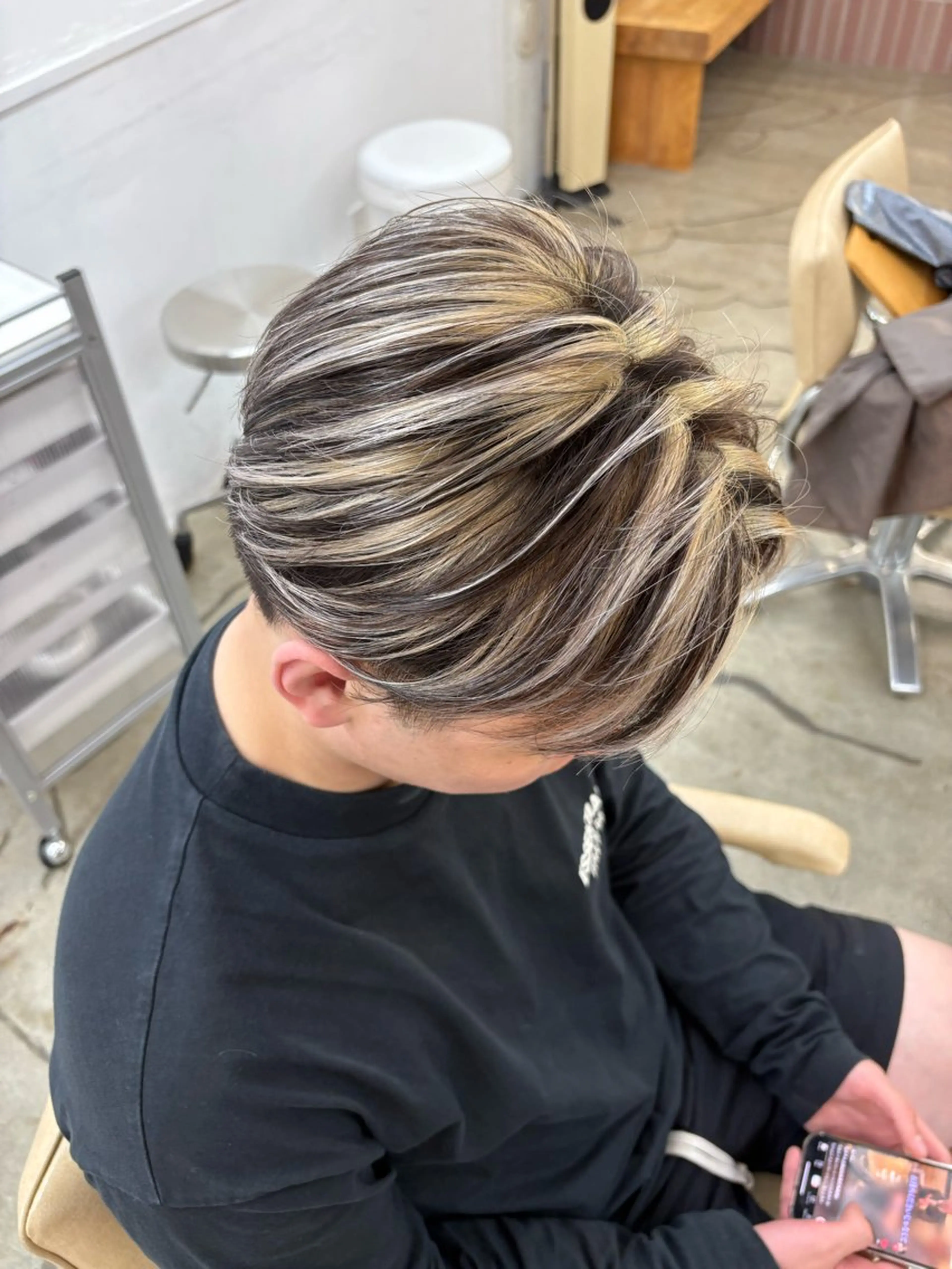 メンズ メンズハイライト ヘアカラー メンズハイトーン特化 てるぼうのヘアスタイル