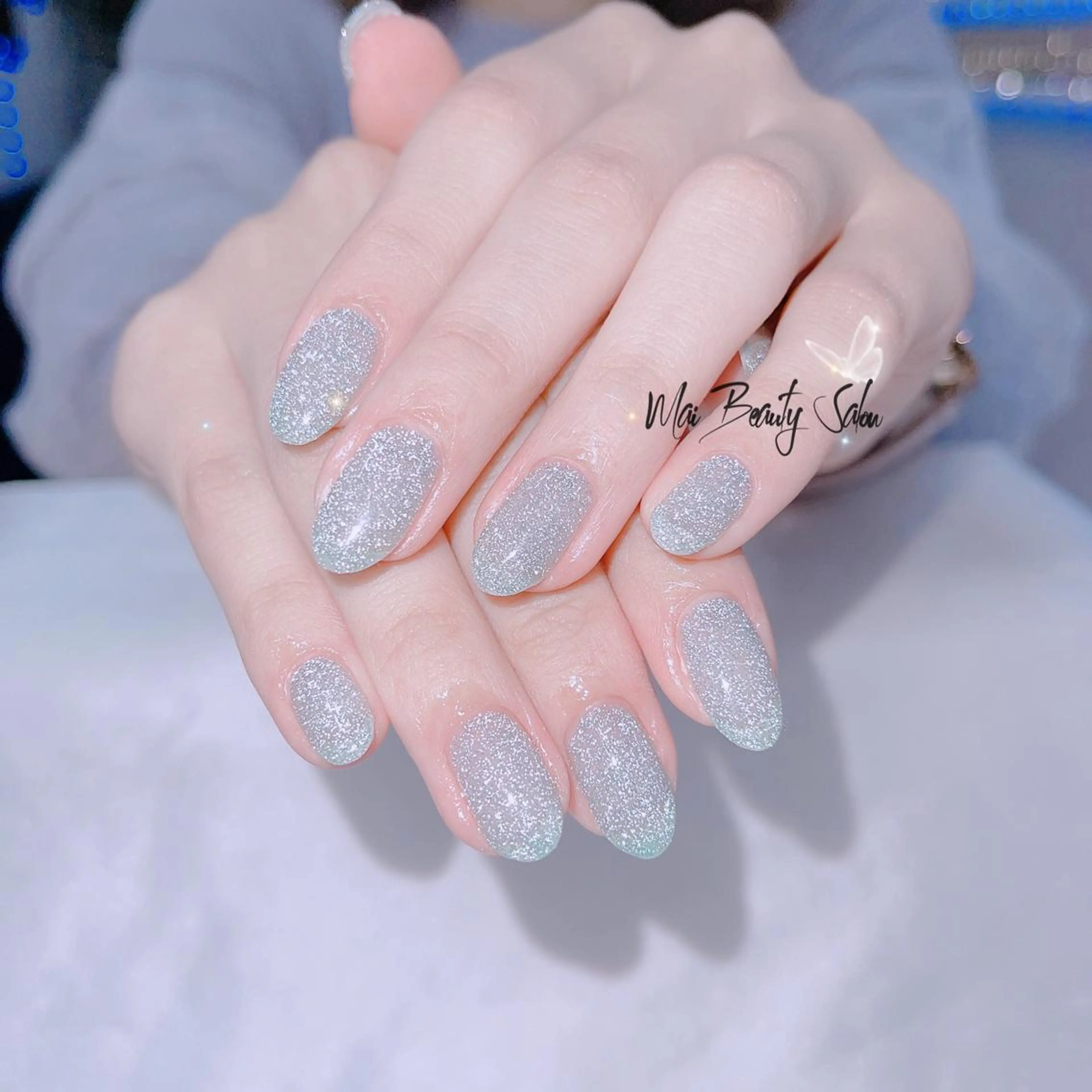 ネイル オーロラネイル チークネイル 長さ出し フラッシュネイル フットネイル MaiBeauty Niのネイルデザイン