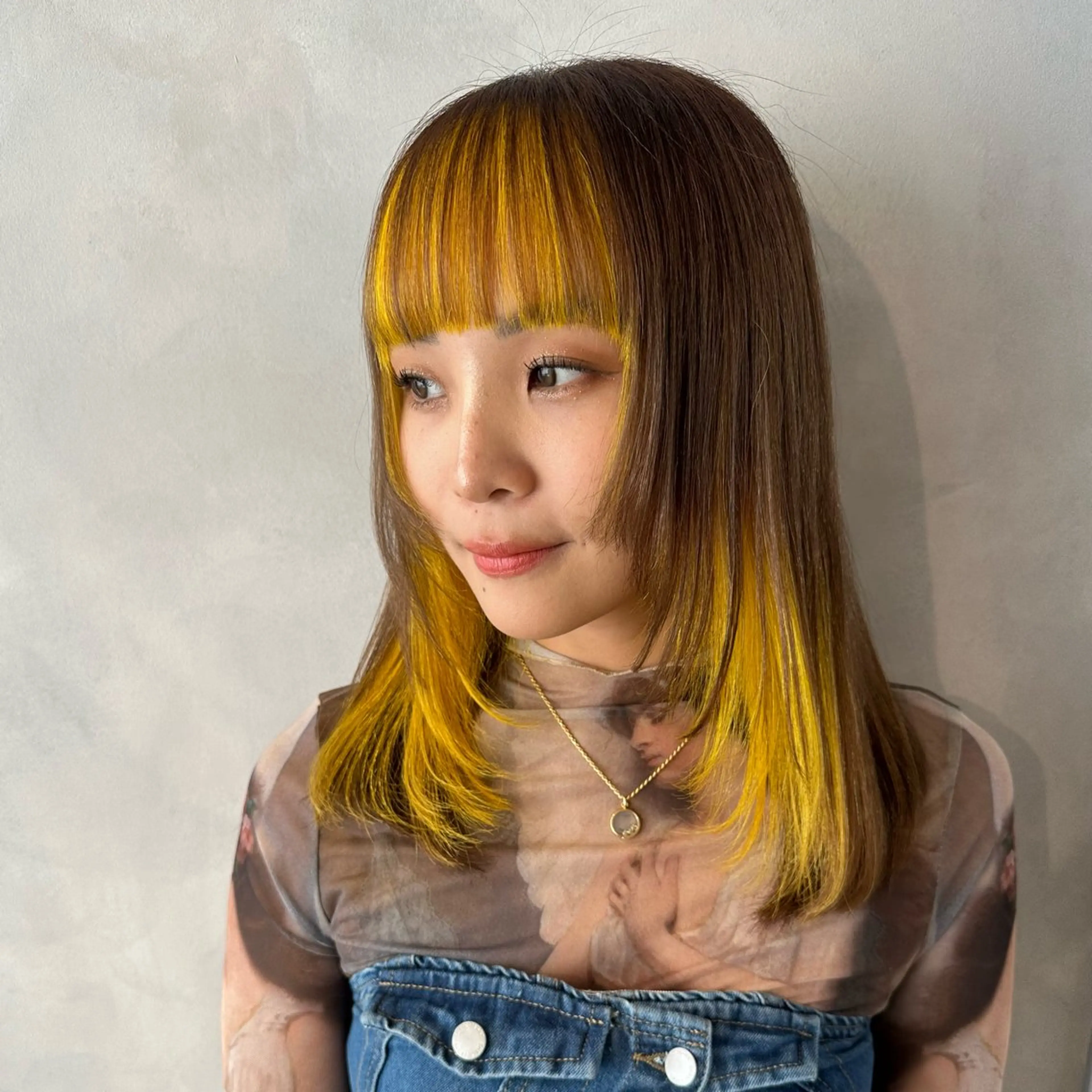 セミロング カラー カット ヘアカラー トリートメント デザインカラー/パー マ🦖外岡咲希🦖のヘアスタイル