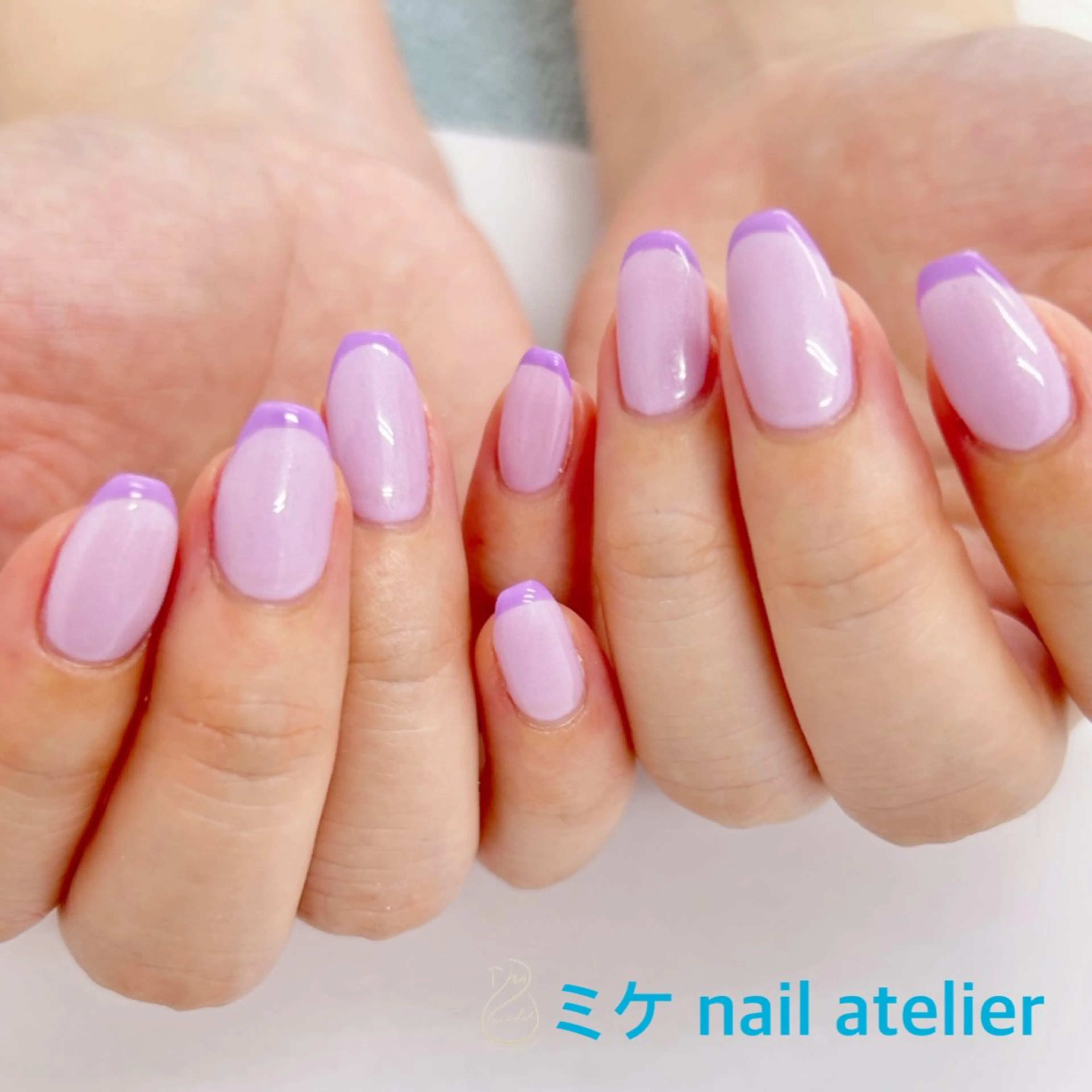 ネイル フレンチネイル ワンカラーネイル パープル シンプルネイル 夏ネイル ハンドネイル h. rikaのネイルデザイン