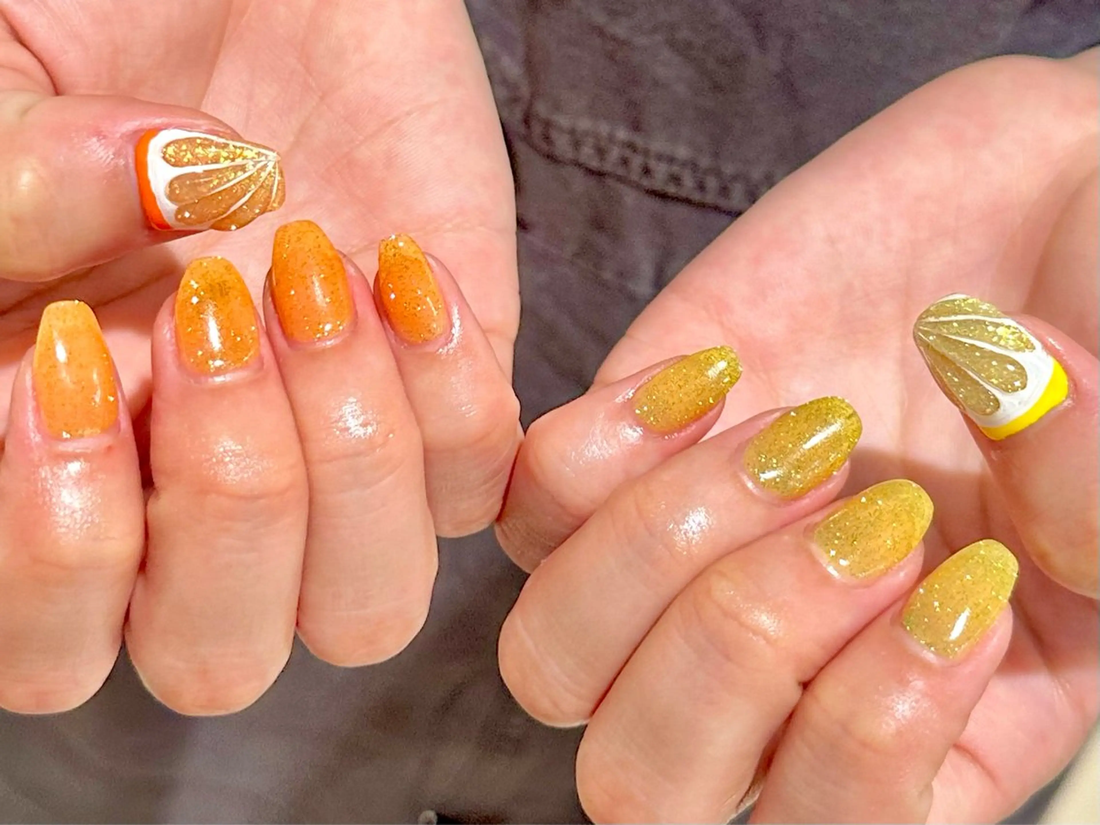 ネイル オレンジ ハンドネイル エムスラッシュセンター南sol所属・kano🫧 指名No.1💫のネイルデザイン