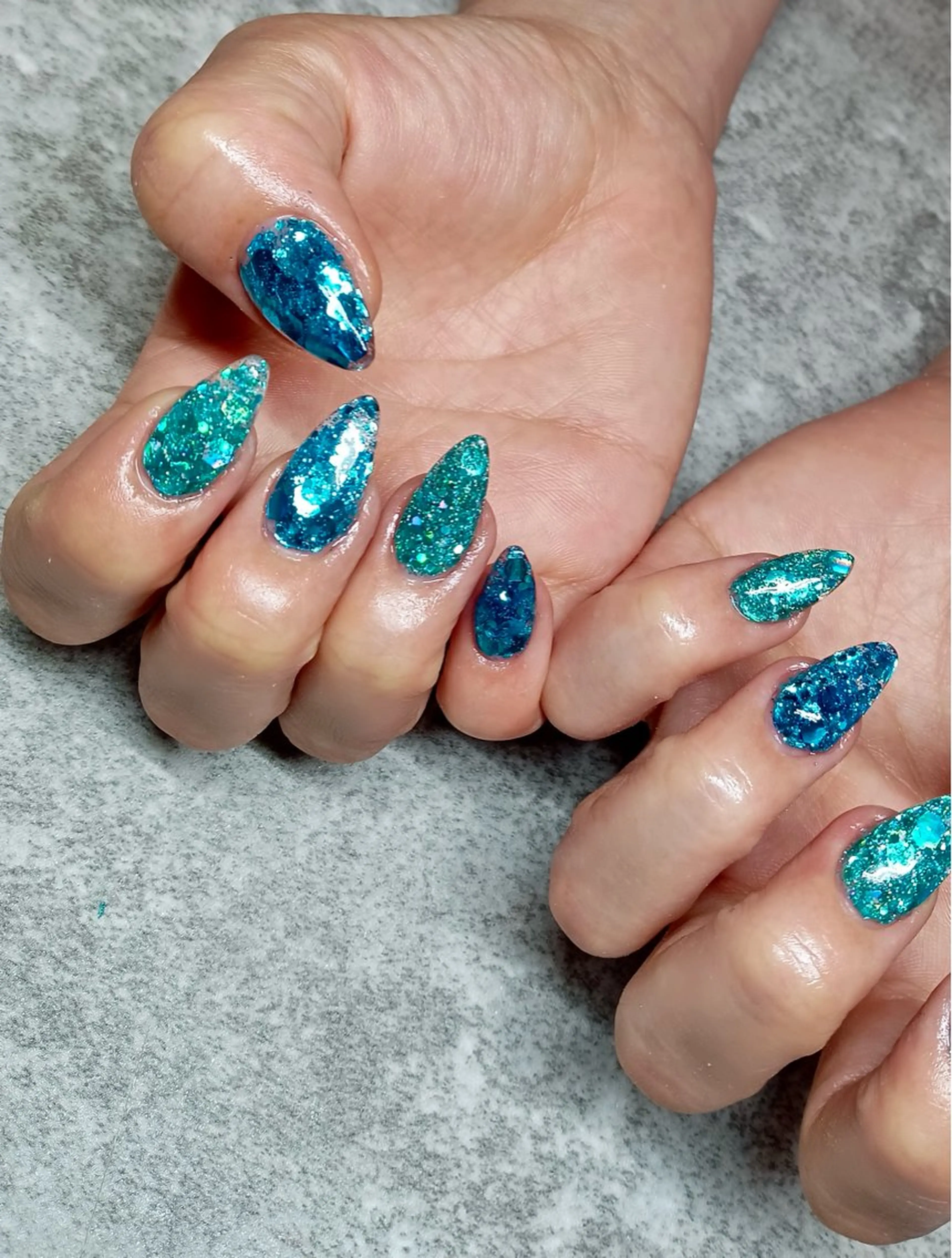 ネイル ブルー スカルプネイル nail salon INFINITY所属・nail salon INFINITYのネイルデザイン