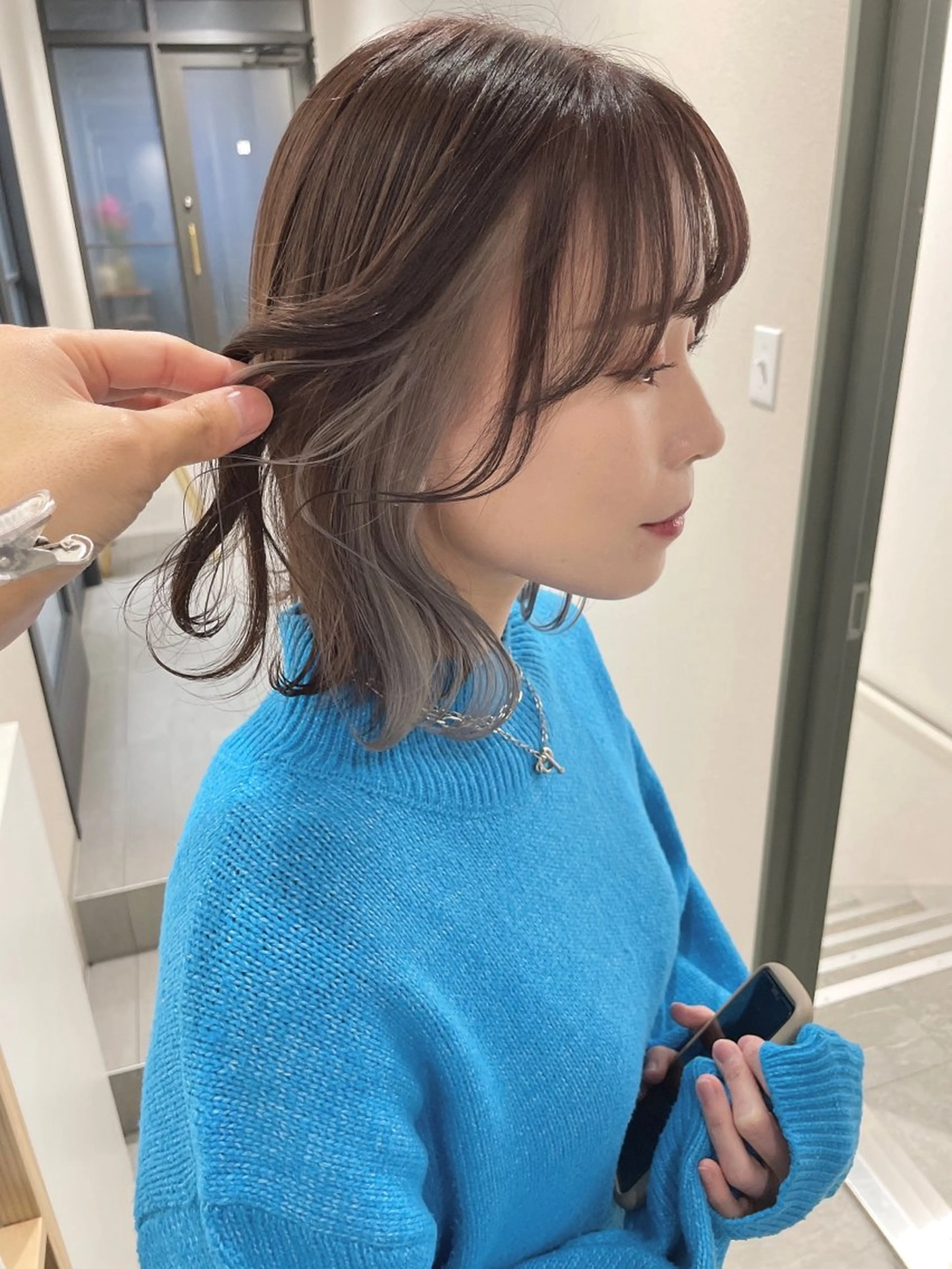 ミディアム カラー カット ヘアカラー 髪質改善will hairdesignのヘアスタイル