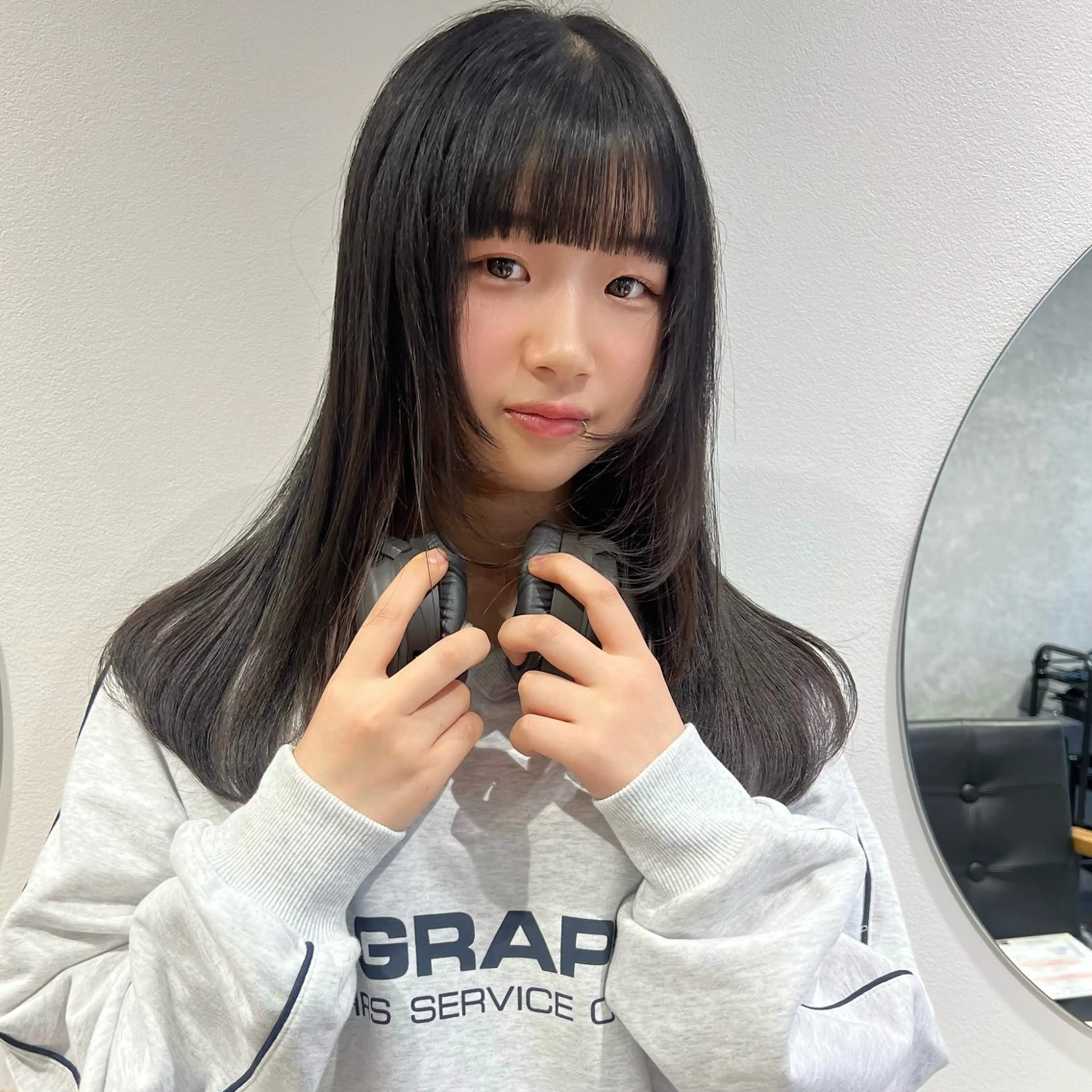 ロング レイヤーカット ワンホンレイヤー カット AI TOKYO　S所属・mizuki 【韓国レイヤー】のヘアスタイル