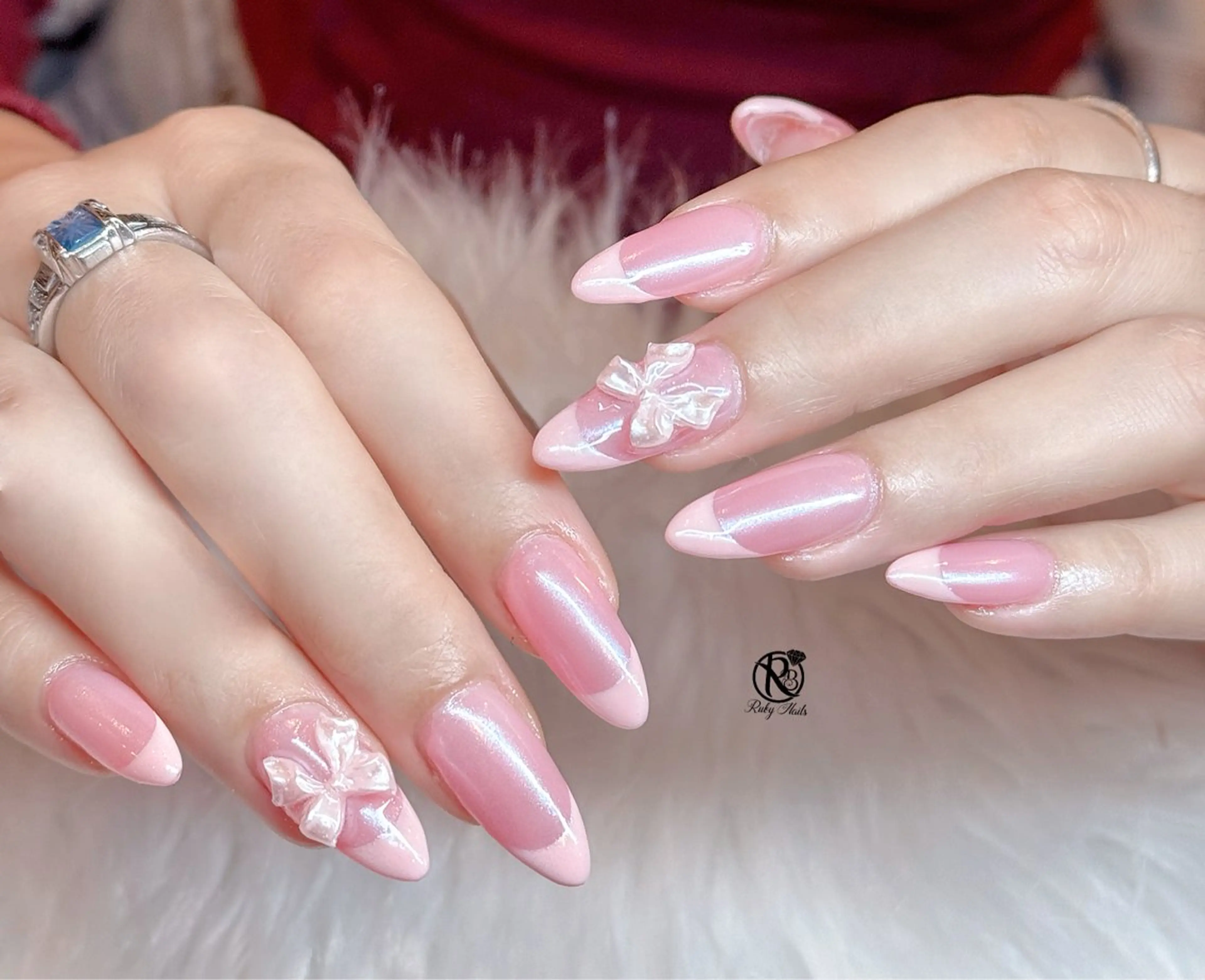 ネイル ボルドー ブラウン チークネイル ドット フットネイル ハンドネイル CHERRYネイルサロン所属・チェリネイルサロン 霞ヶ関のネイルデザイン