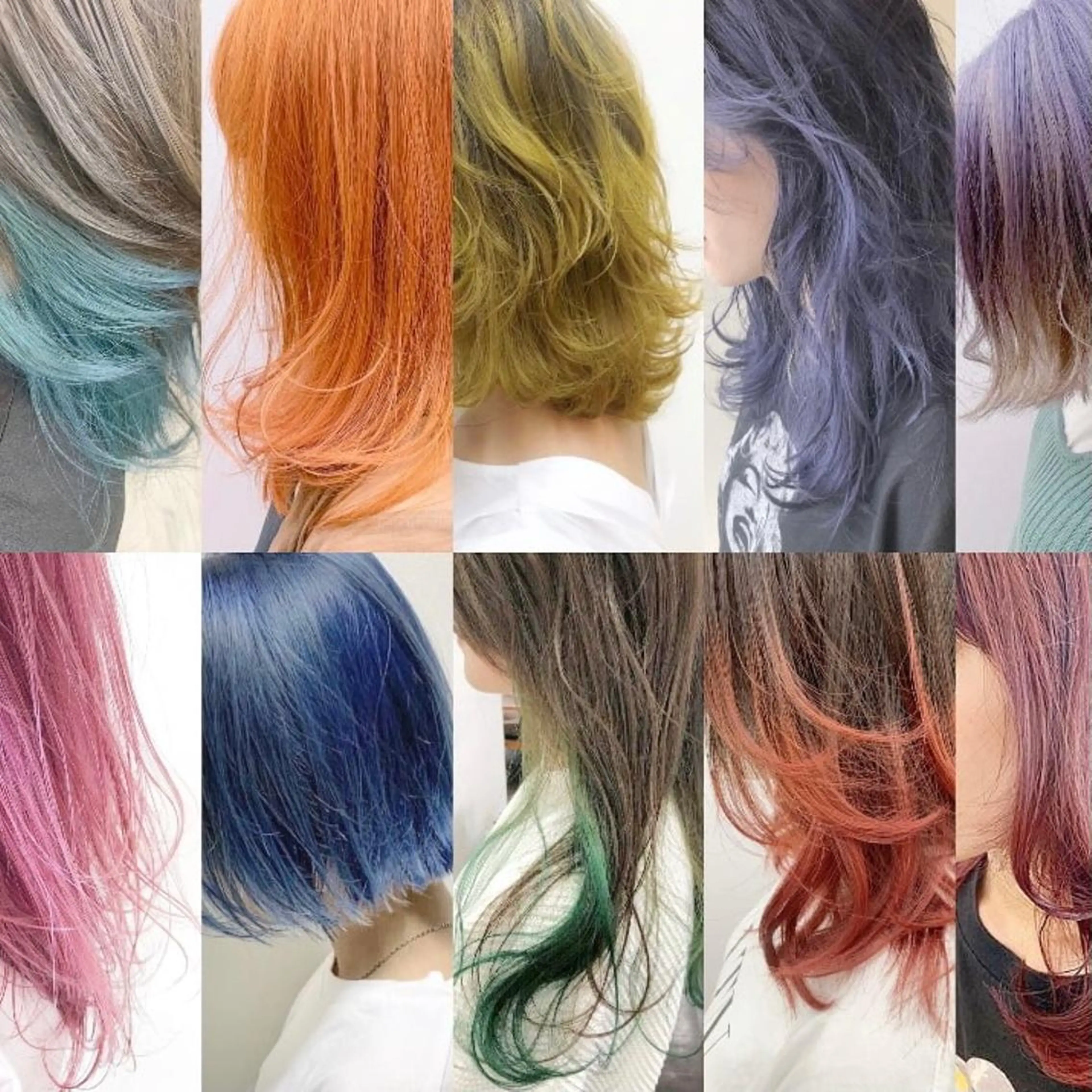 セミロング カラー ヘアアレンジ バレイヤージュ デザインカラー グラデーションカラー ハイトーンカラー インナーカラー N° uairo 川崎店【ユアイロ】のヘアスタイル