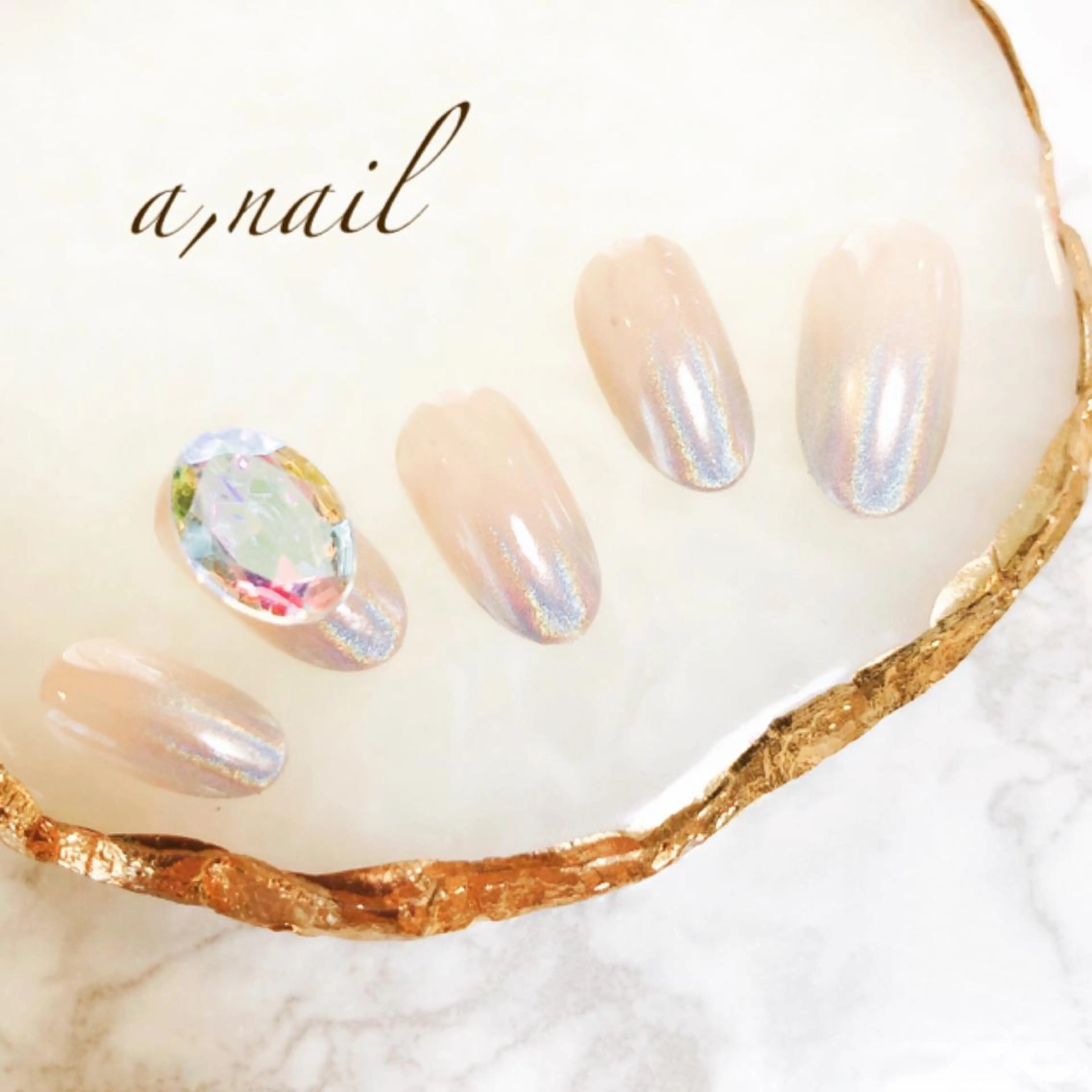 ネイル オーロラネイル フットネイル ジェルネイル グラデーション ミラーネイル ハンドネイル ネイルサロン エーネイルのネイルデザイン