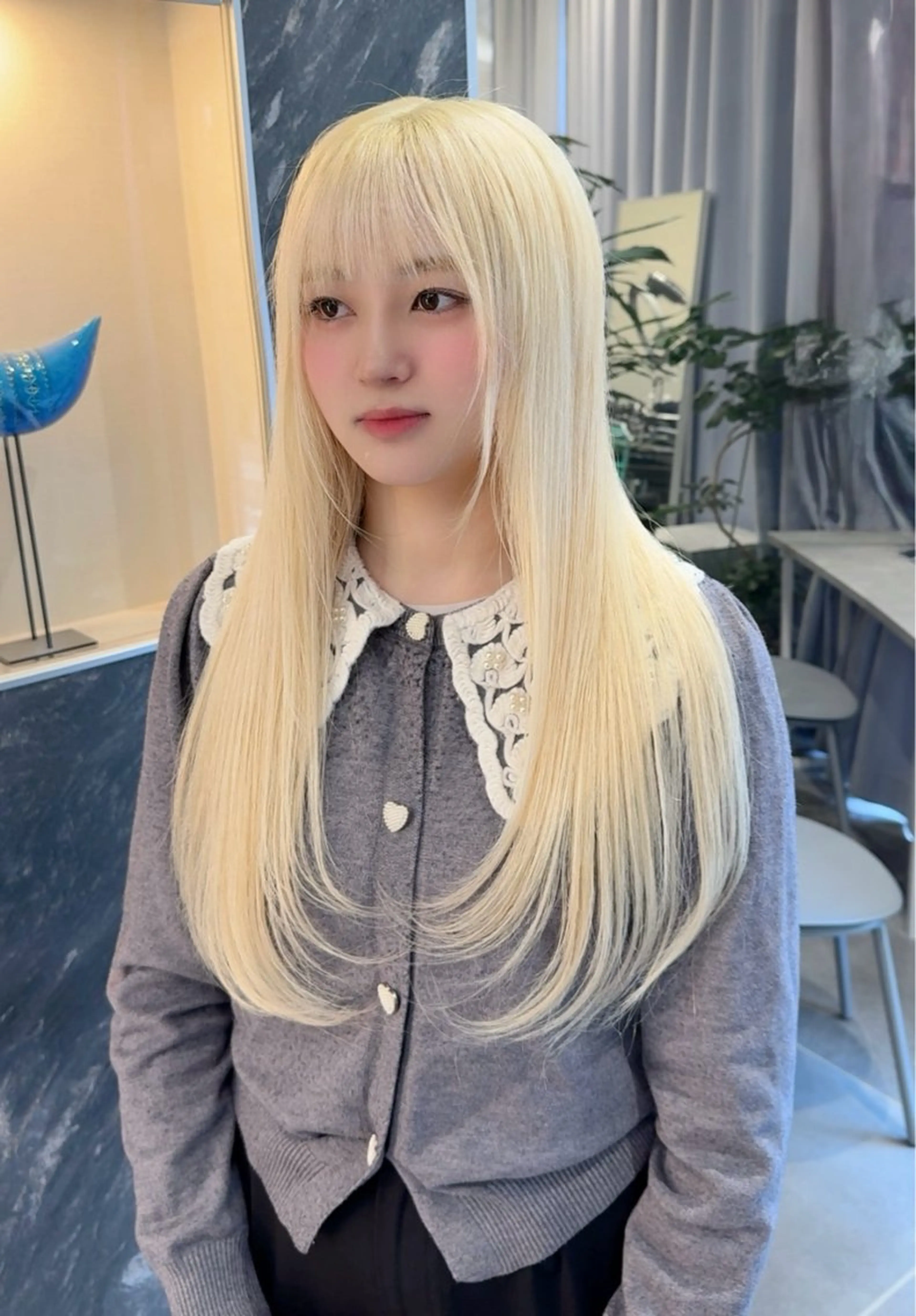 ロング ヘアカラー トリートメント ヘアセット 🩵ハイトーン 美咲🩵のヘアスタイル