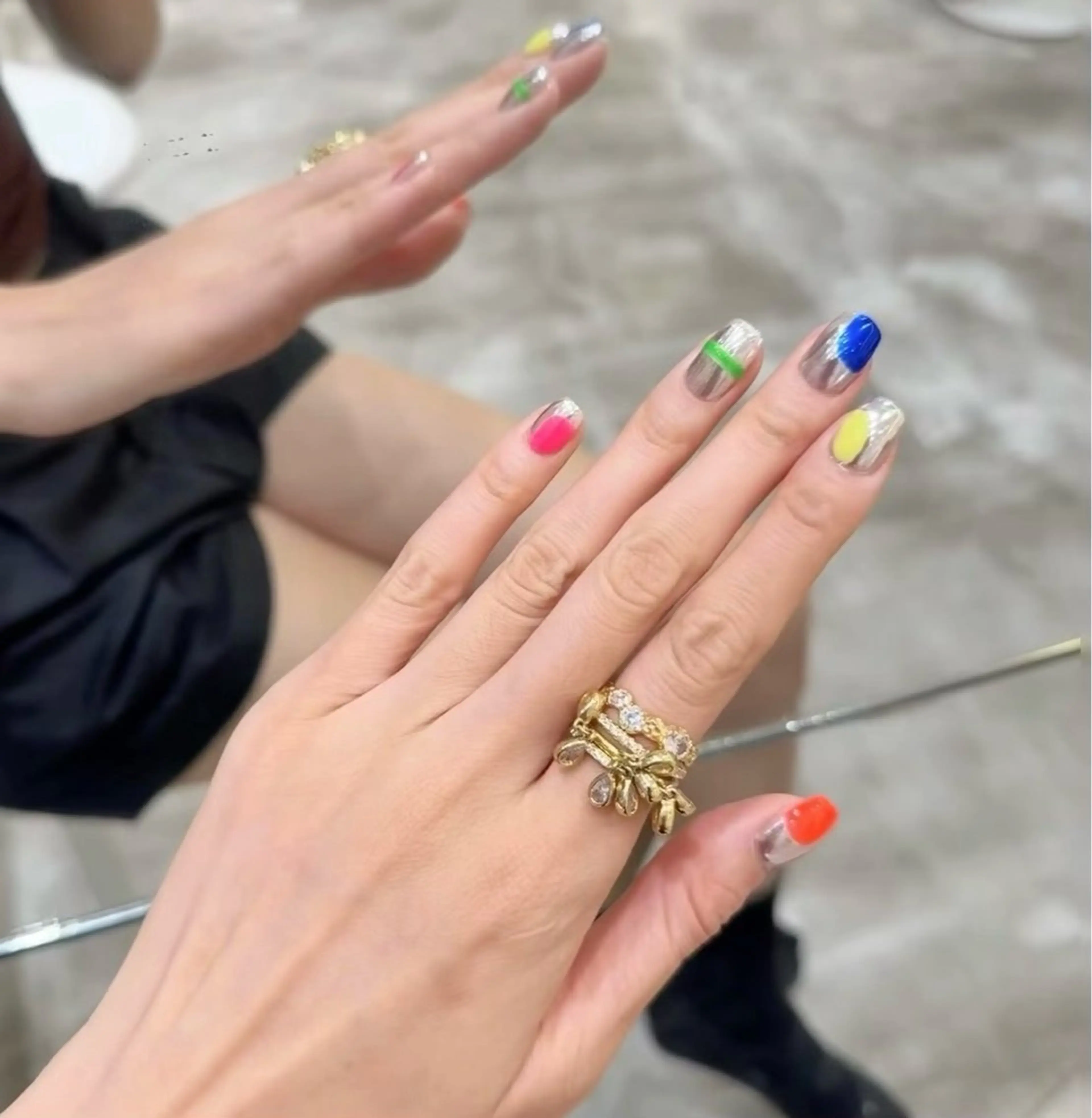 ネイル フラワーネイル フレンチネイル ジェルネイル ガラスフレンチ ハート ハンドネイル BabyYouMi nailのネイルデザイン