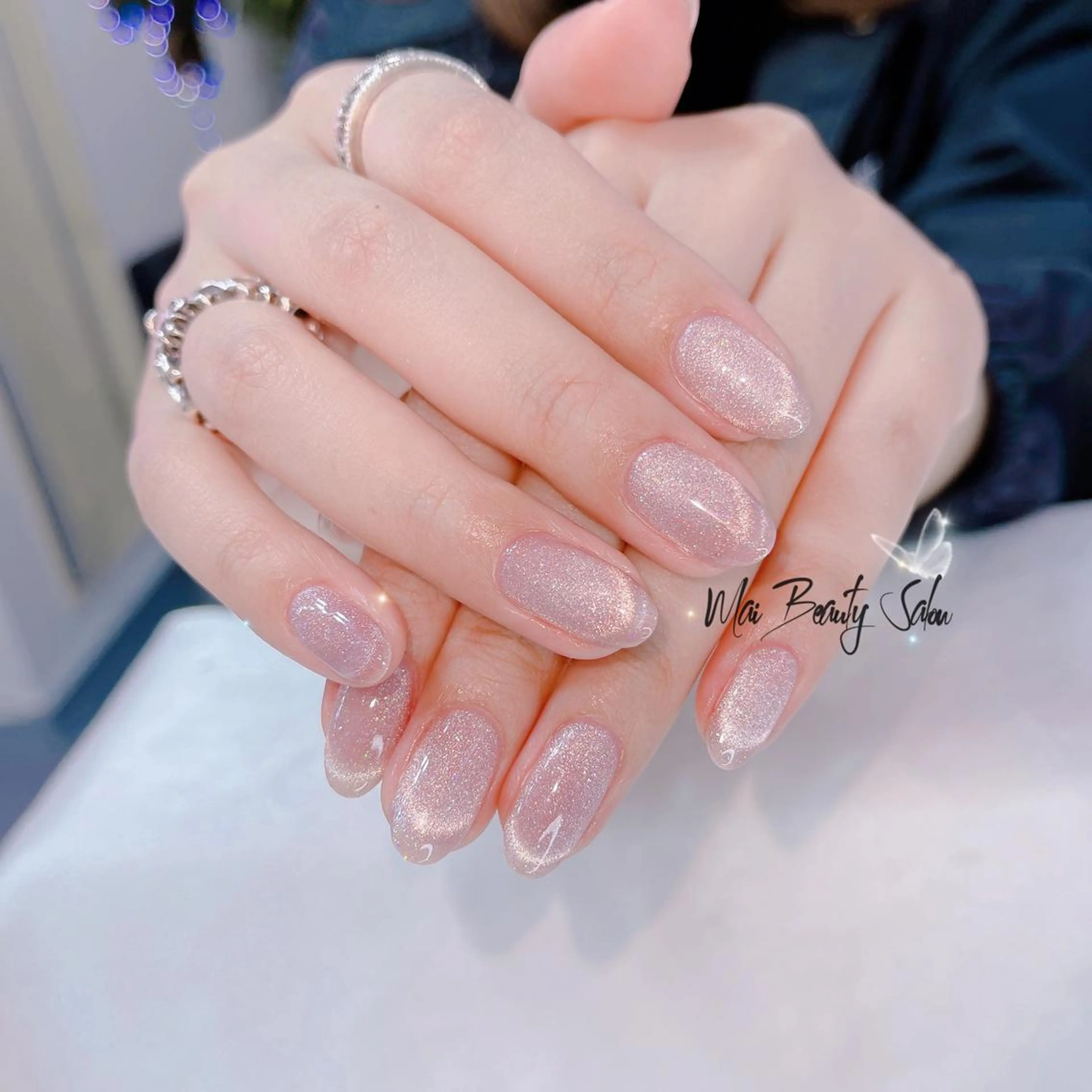 ネイル オーロラネイル 長さ出し フラッシュネイル フレンチネイル ジェルネイル MaiBeauty DanHiのネイルデザイン