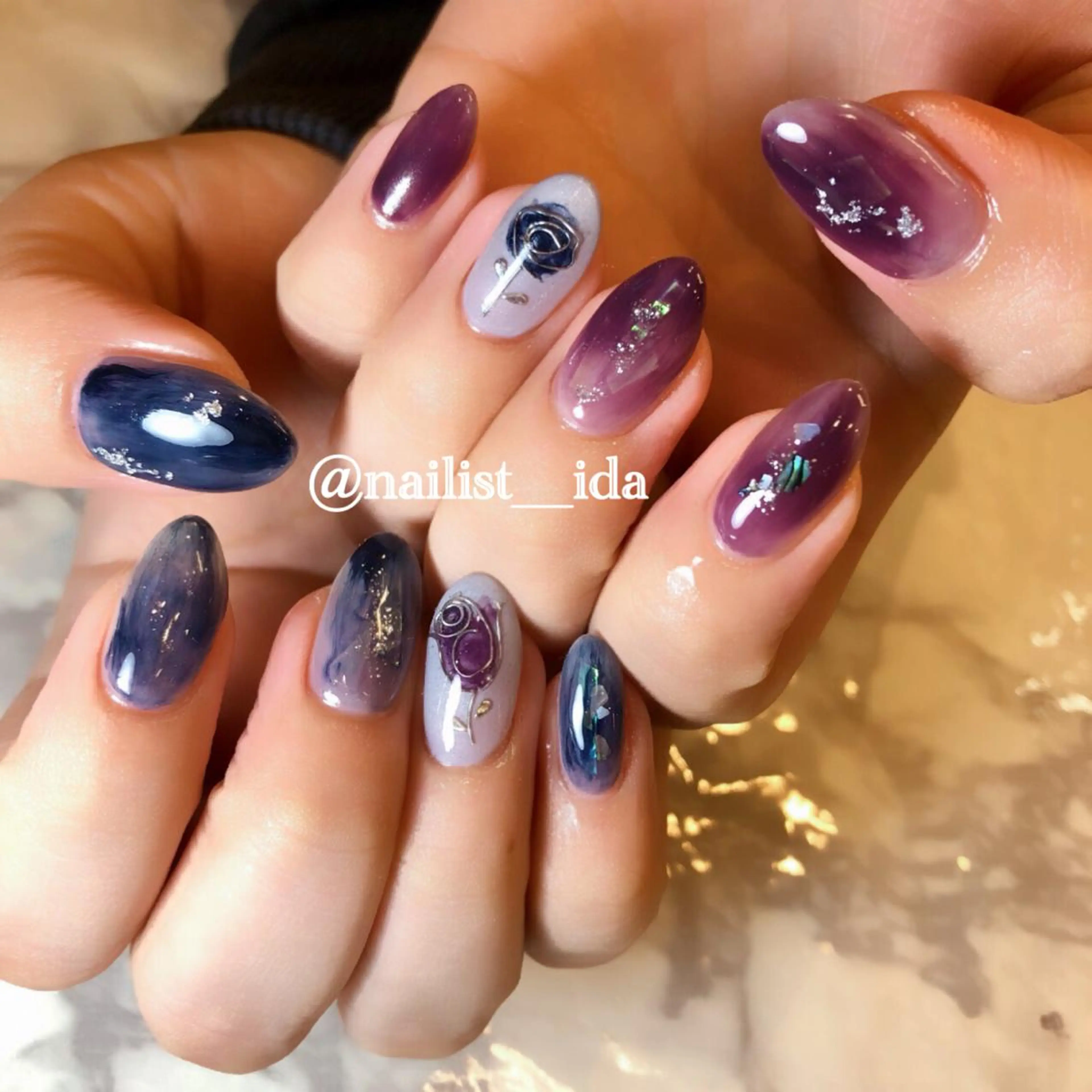 ネイル フラワーネイル ニュアンスネイル Arowa 伊田のネイルデザイン