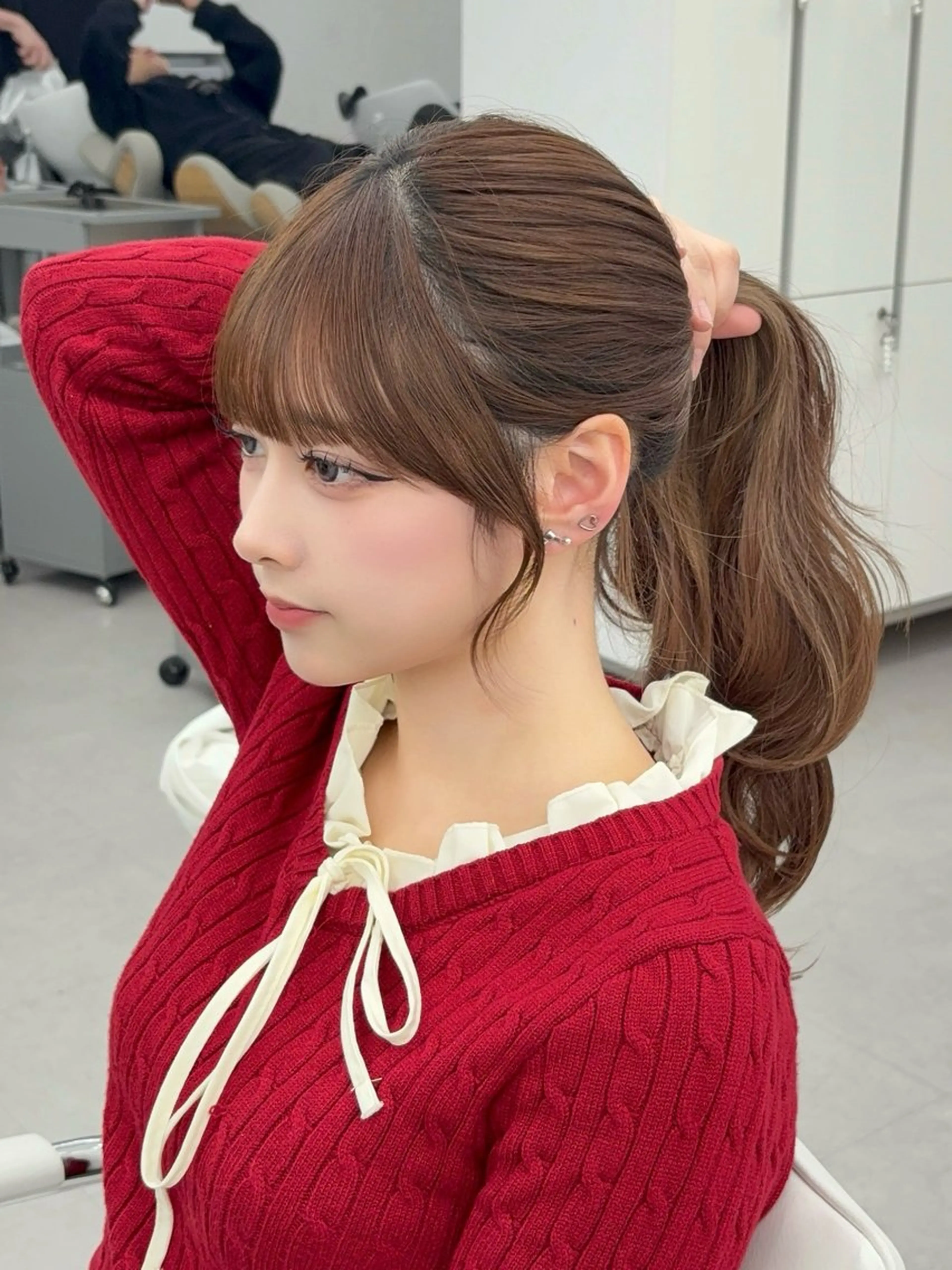 お顔周りカット➕透明感カラー➕AYUNCHE 1stepトリートメント➕韓国風巻き 🇰🇷💕の写真