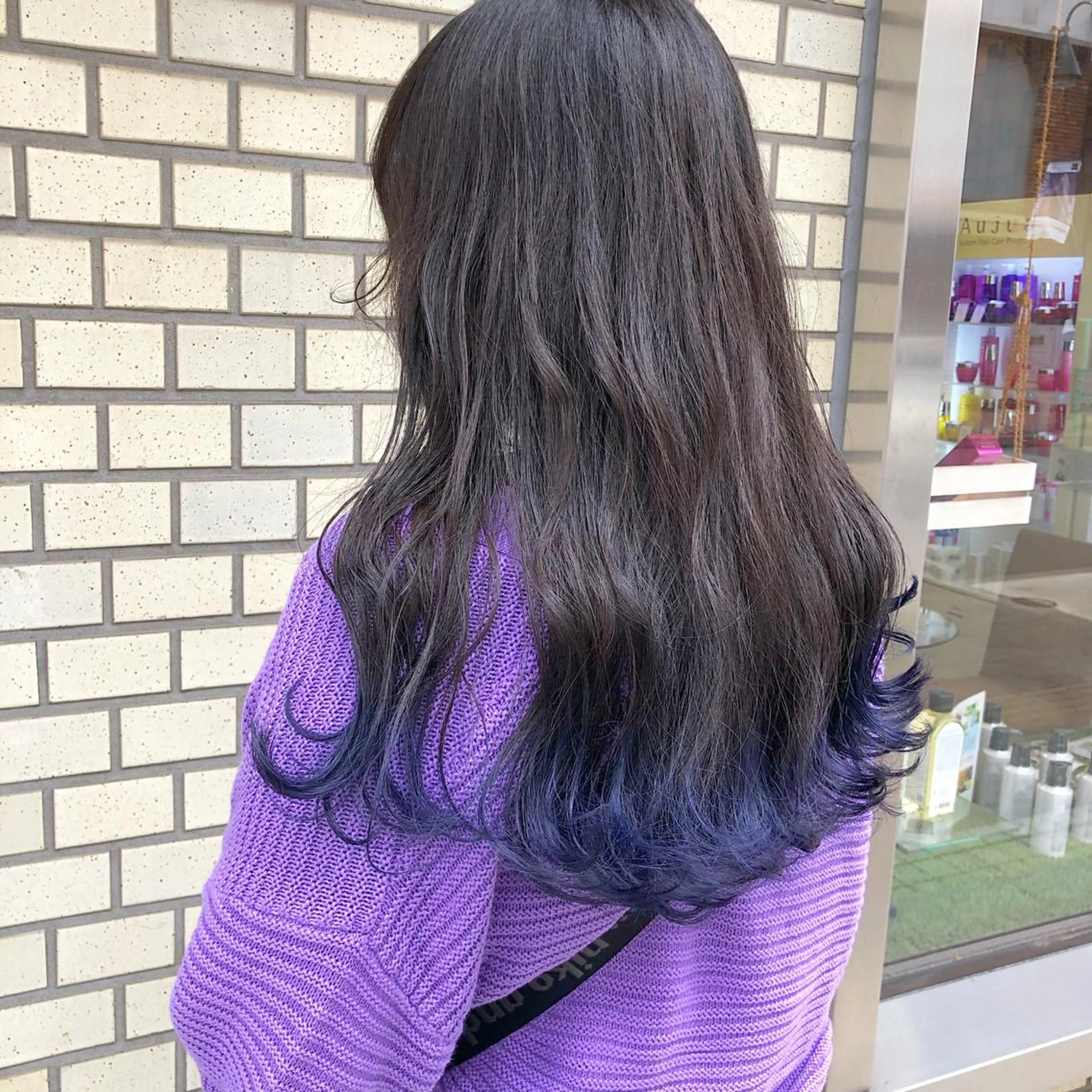 ロング カラー パーマ ヘアアレンジ ブルーカラー ブルーラベンダー ラベンダーカラー ヘアカラー LUCK本厚木 浦住 貴大のヘアスタイル