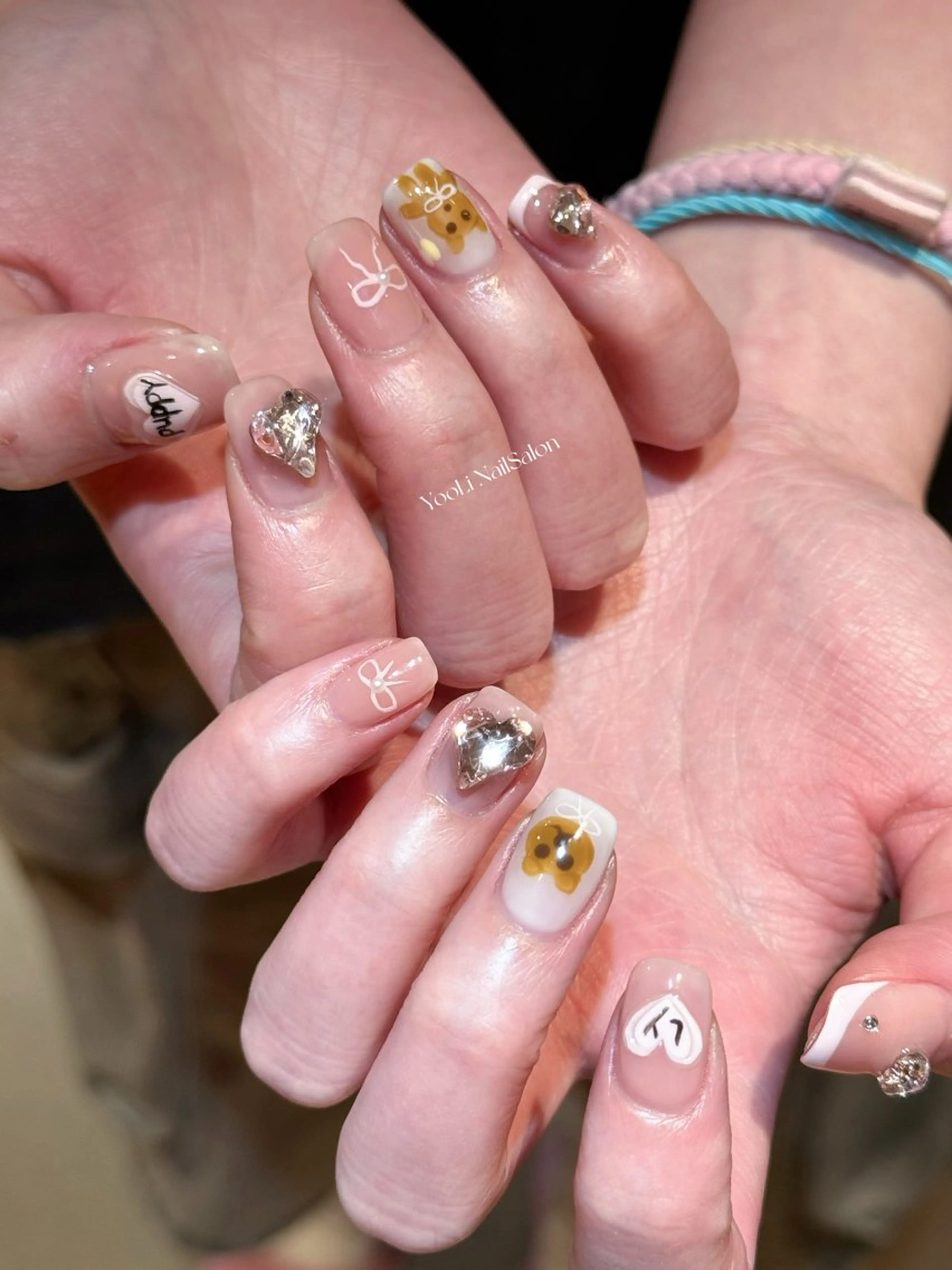 ネイル アートネイル オーロラネイル チークネイル フレンチネイル ガラスフレンチ ハンドネイル 🎀🎀YooLi Nail Salonのネイルデザイン