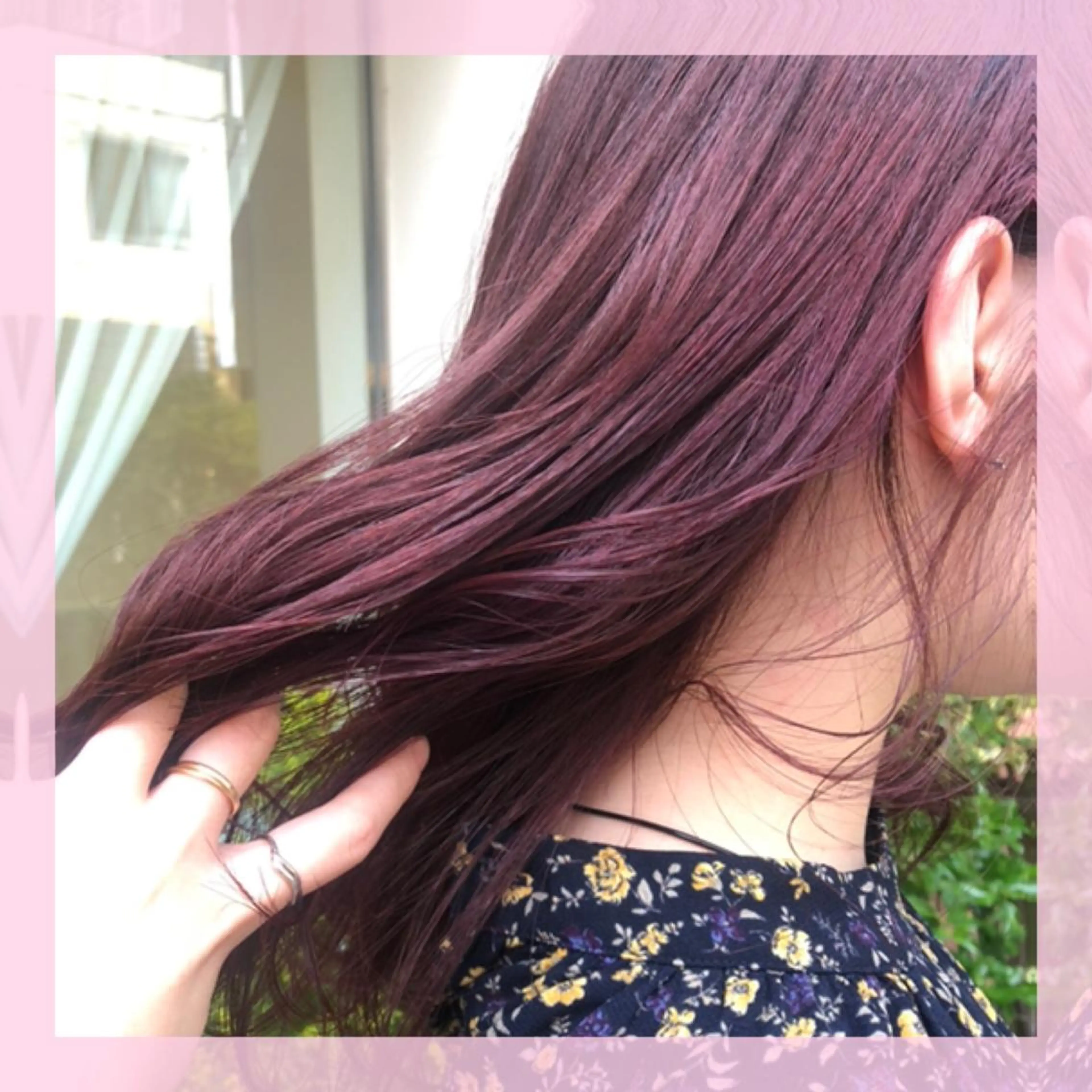 セミロング カラー カシス ピンクカラー カット ヘアカラー plum.所属・🍒前川 🍒のヘアスタイル