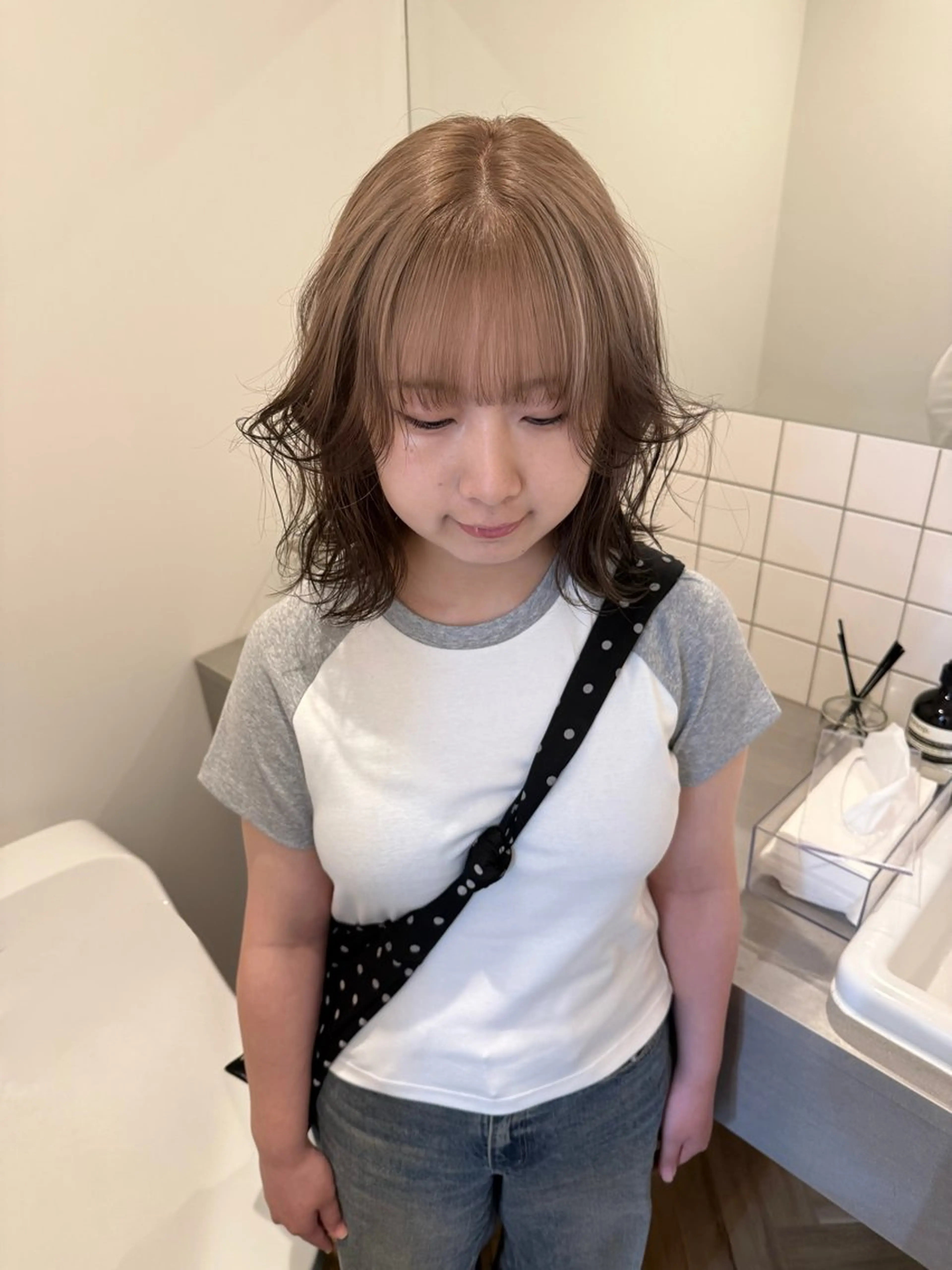 ミディアム ヘアカラー 舟橋耀/ブリーチカラ ー/レイヤーカットのヘアスタイル