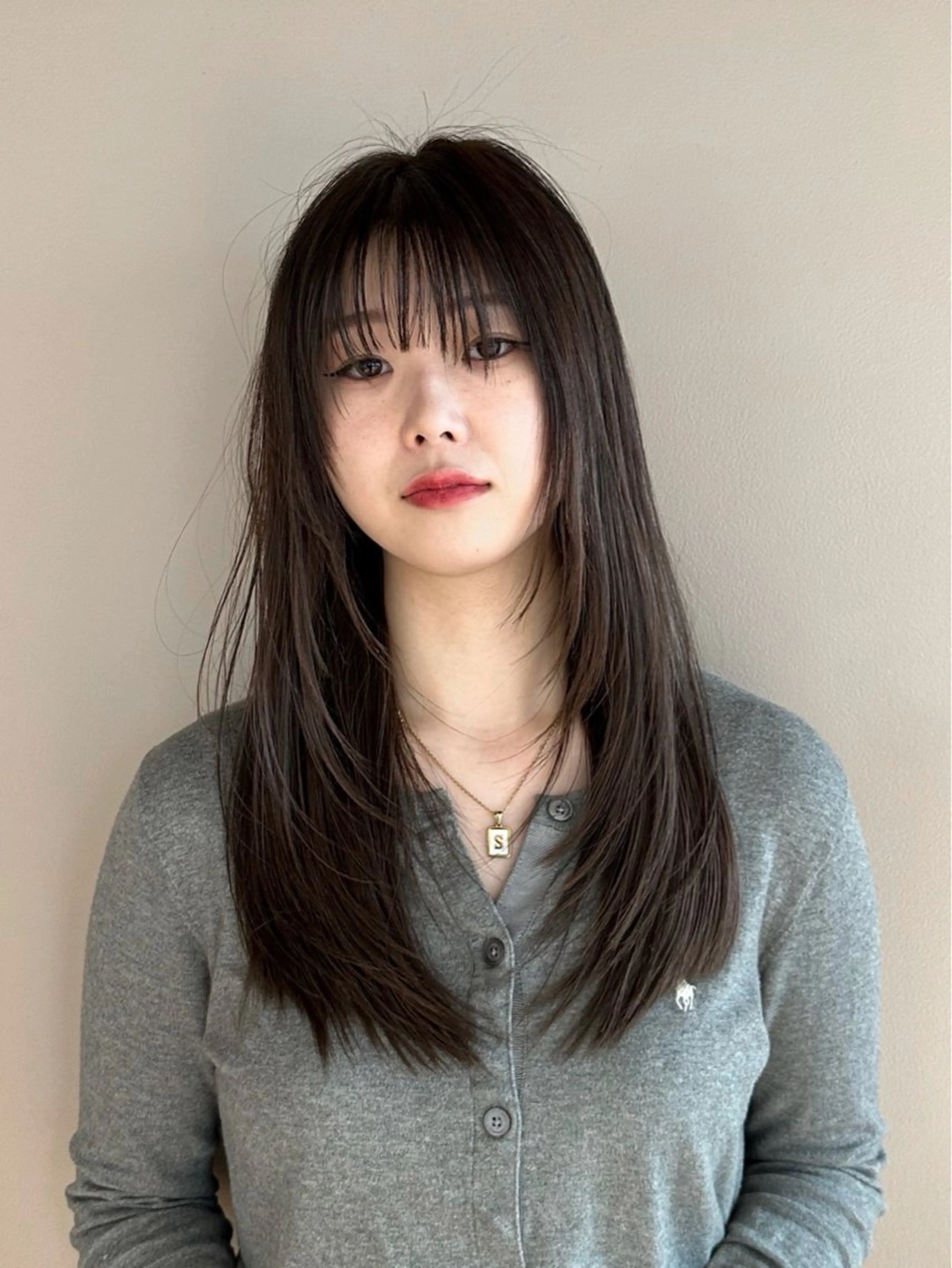 ロング カット トリートメント レイヤー/顔周り カット/松岡 祥利のヘアスタイル