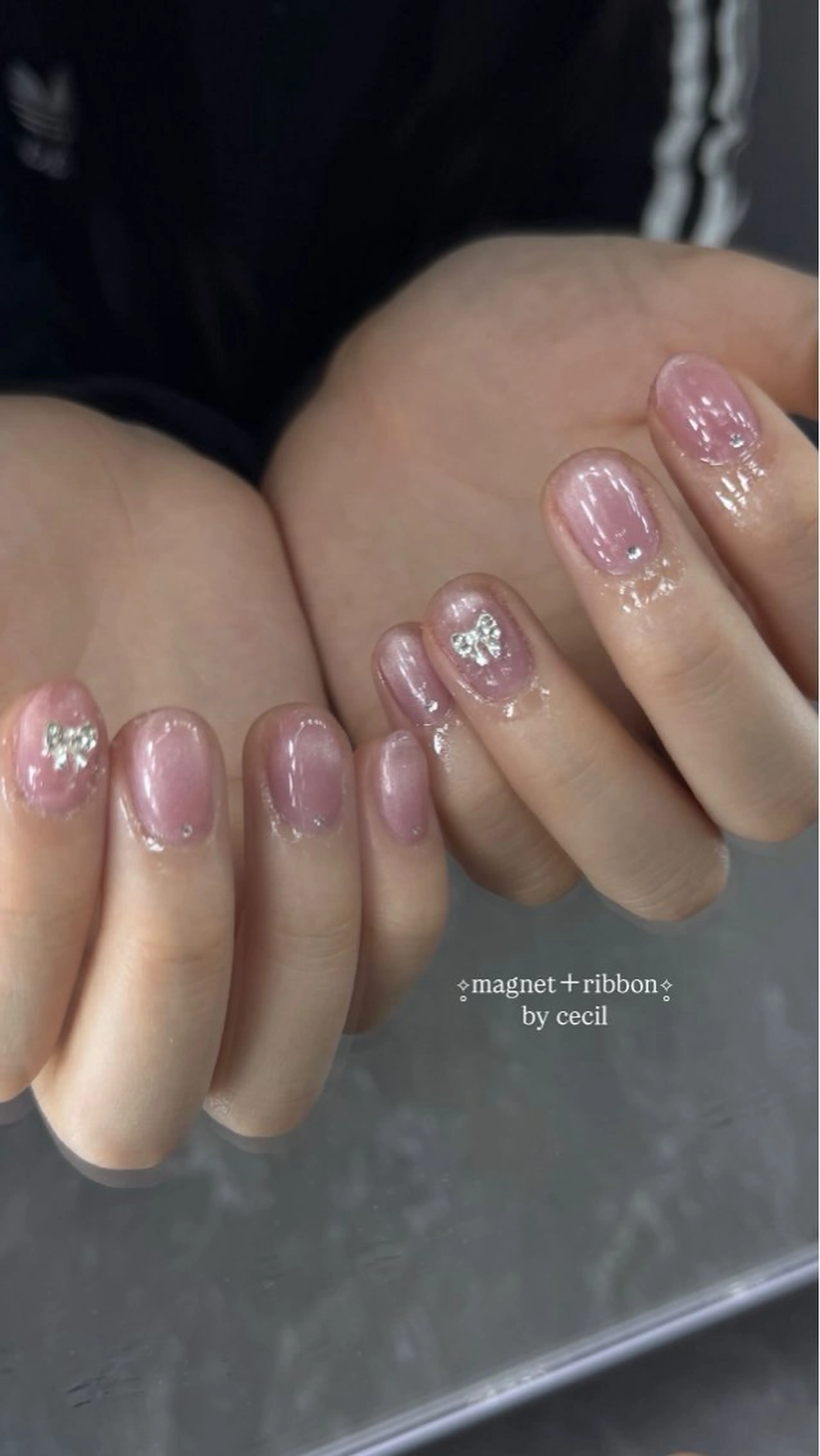 ネイル フレンチネイル 韓国ネイル マグネットネイル メンズネイル ニュアンスネイル ハンドネイル GRANDE大須 Cecil💜のネイルデザイン