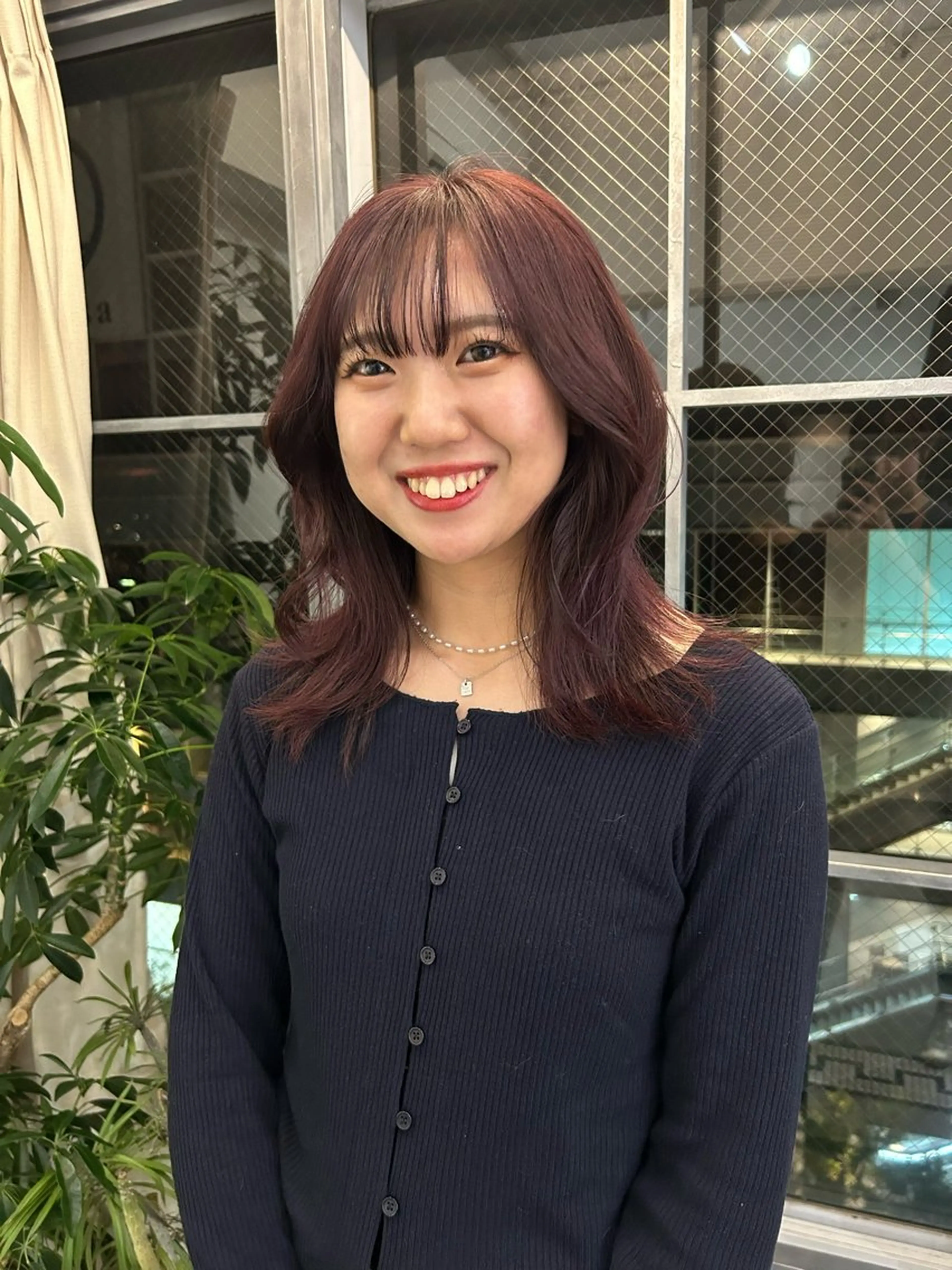 ミディアム カラー レッドカラー トリートメント 透明感似合わせカラー 🍀あかり🍀のヘアスタイル