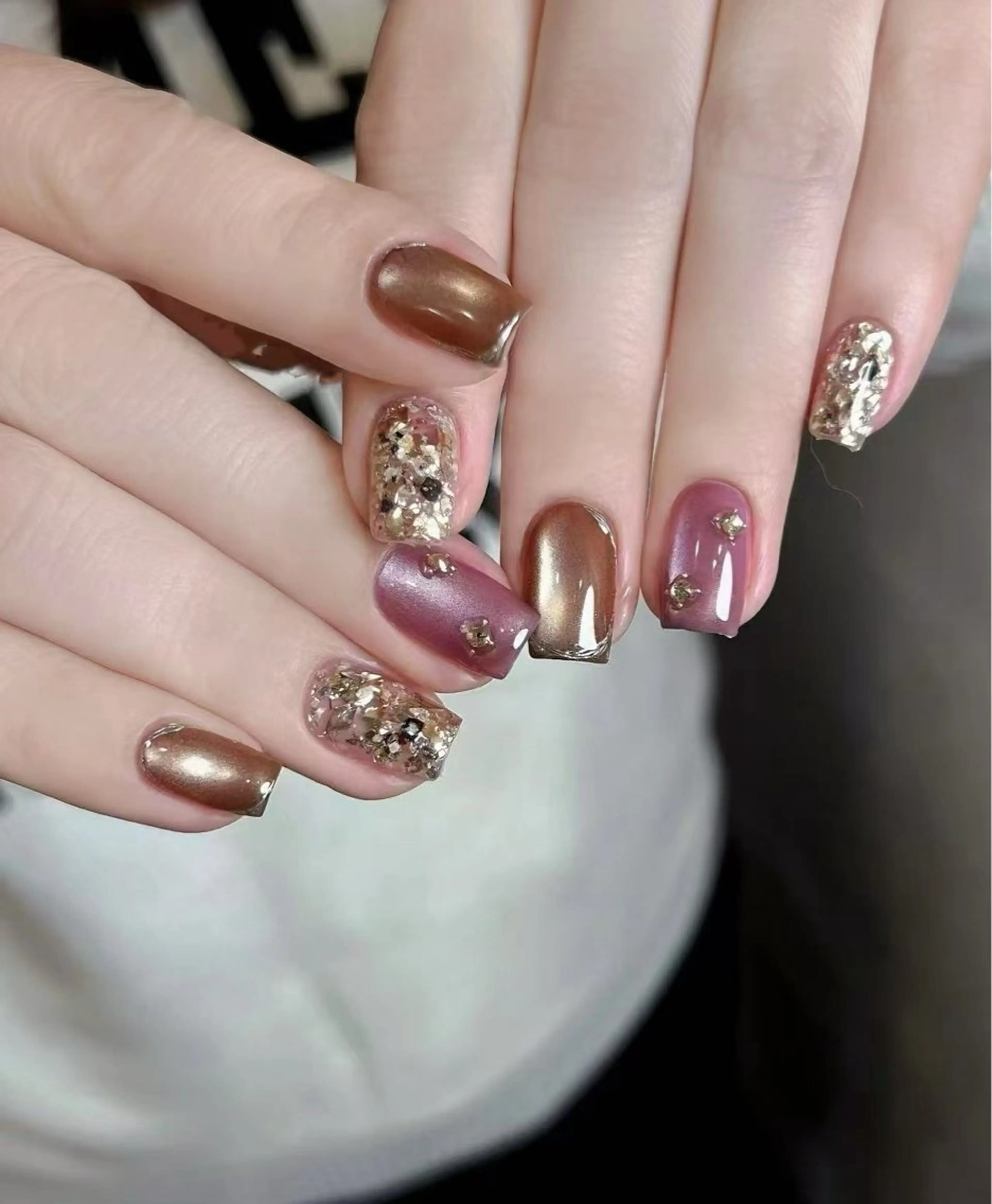 ネイル フラワーネイル フレンチネイル ジェルネイル ガラスフレンチ ハート ハンドネイル BabyYouMi nailのネイルデザイン