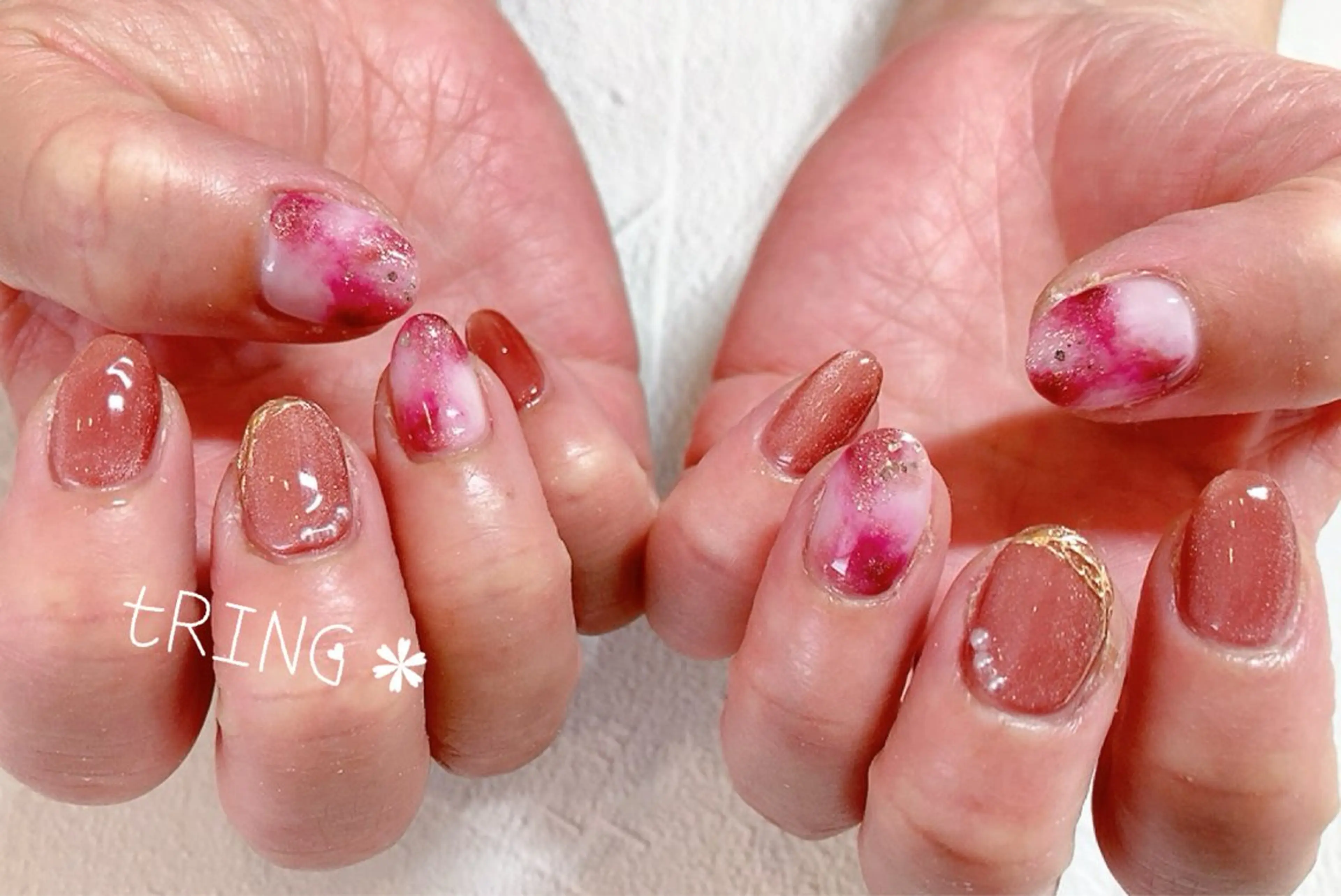 ネイル ハンドネイル tRING＊ しいの木台のネイルデザイン