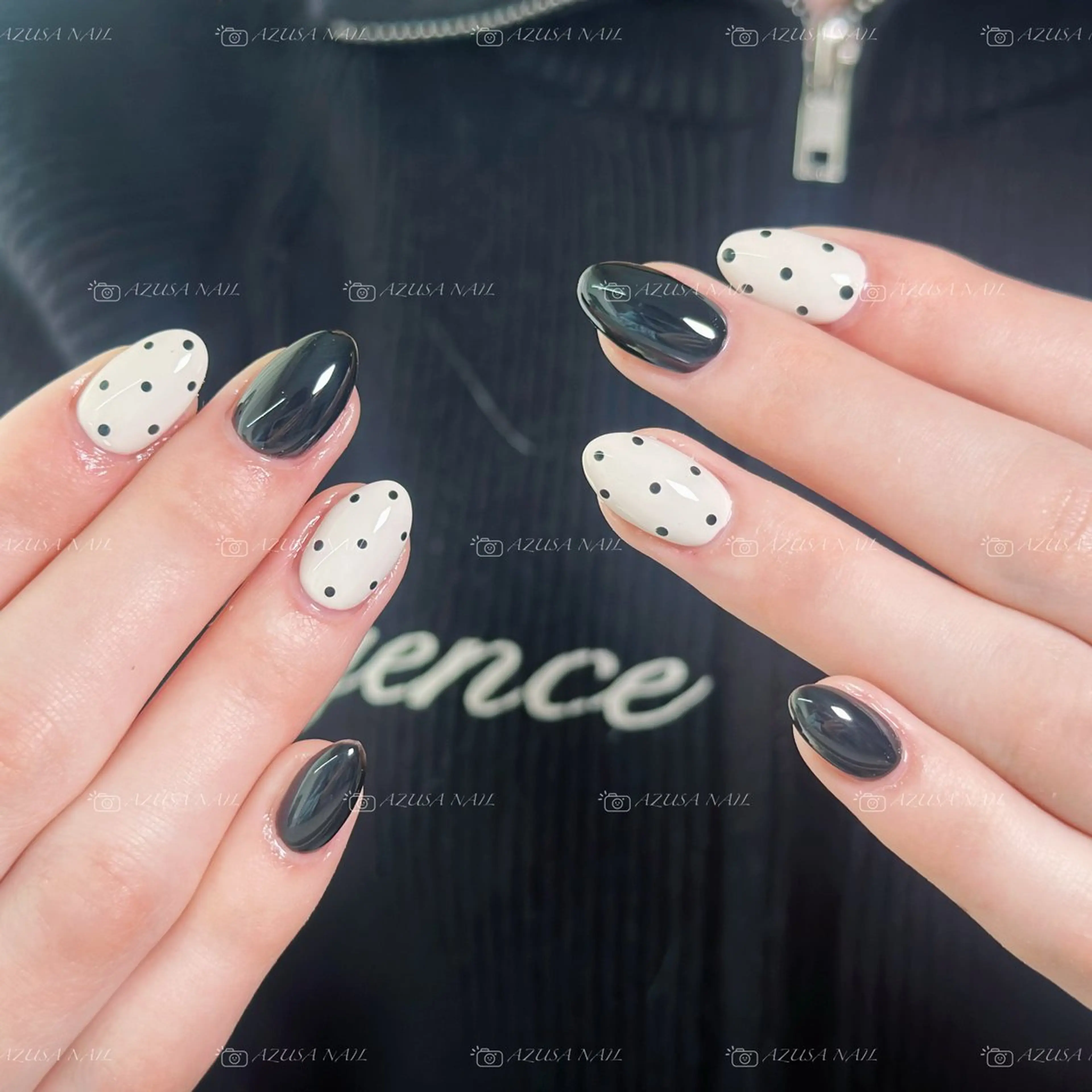 ネイル ドット 長さ出し フラッシュネイル フレンチネイル ジェルネイル ハンドネイル 🧸自宅ネイル あずさのネイルデザイン