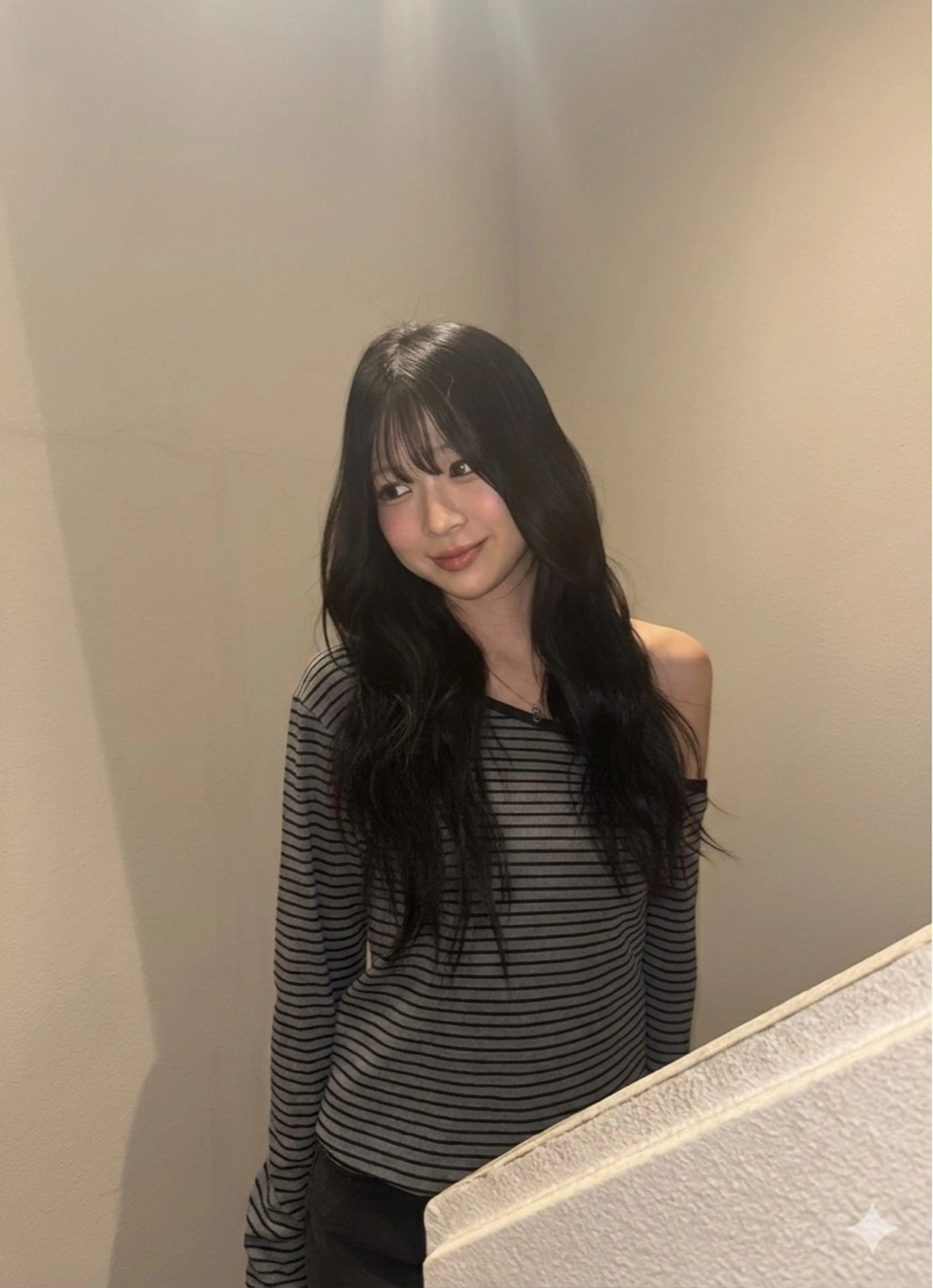 ロング カラー カット ヘアカラー トリートメント ベージュカラー⌇ くびれヘア.𐙚心音のヘアスタイル