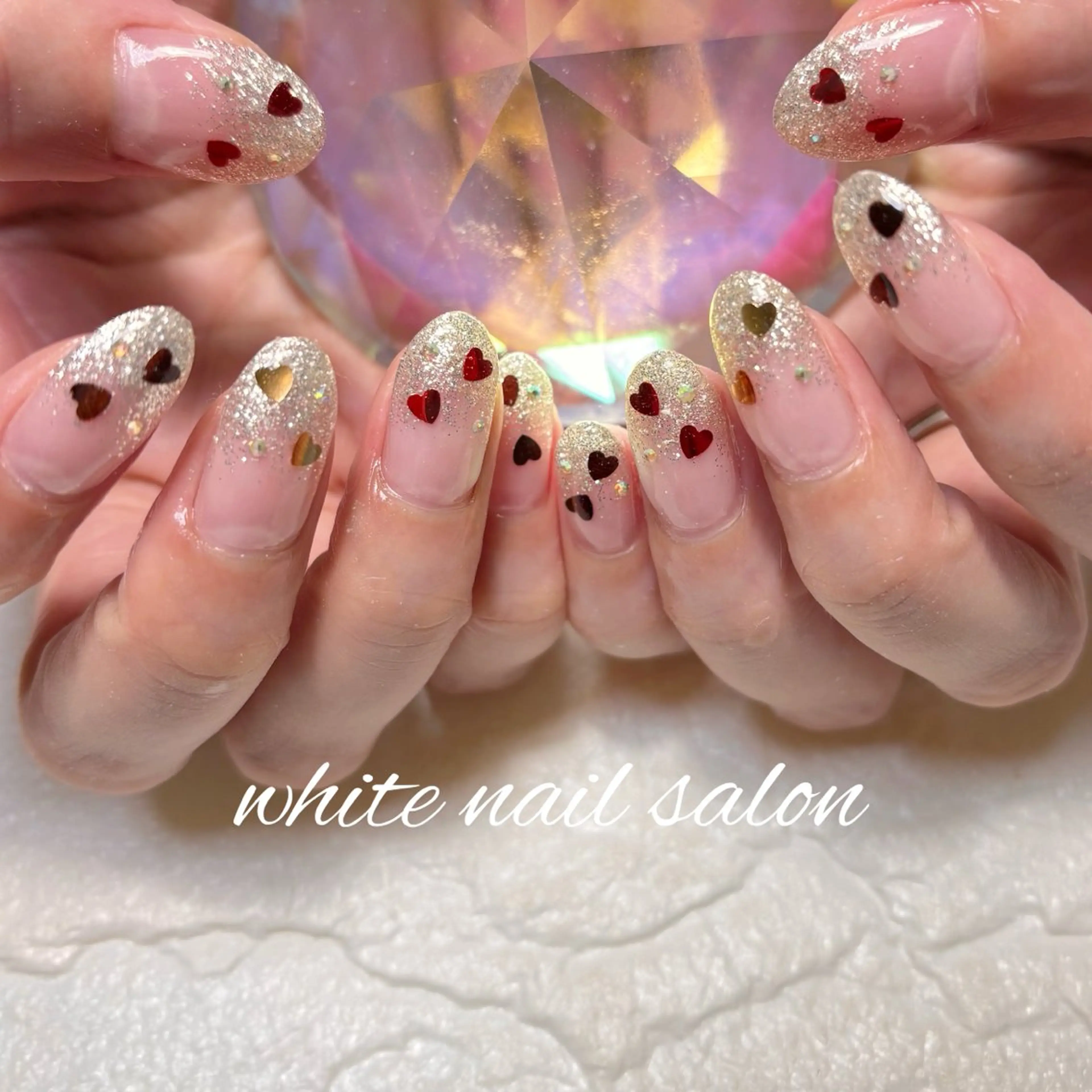 ネイル フットネイル ラメ(グリッター) ハンドネイル white nail salonのネイルデザイン