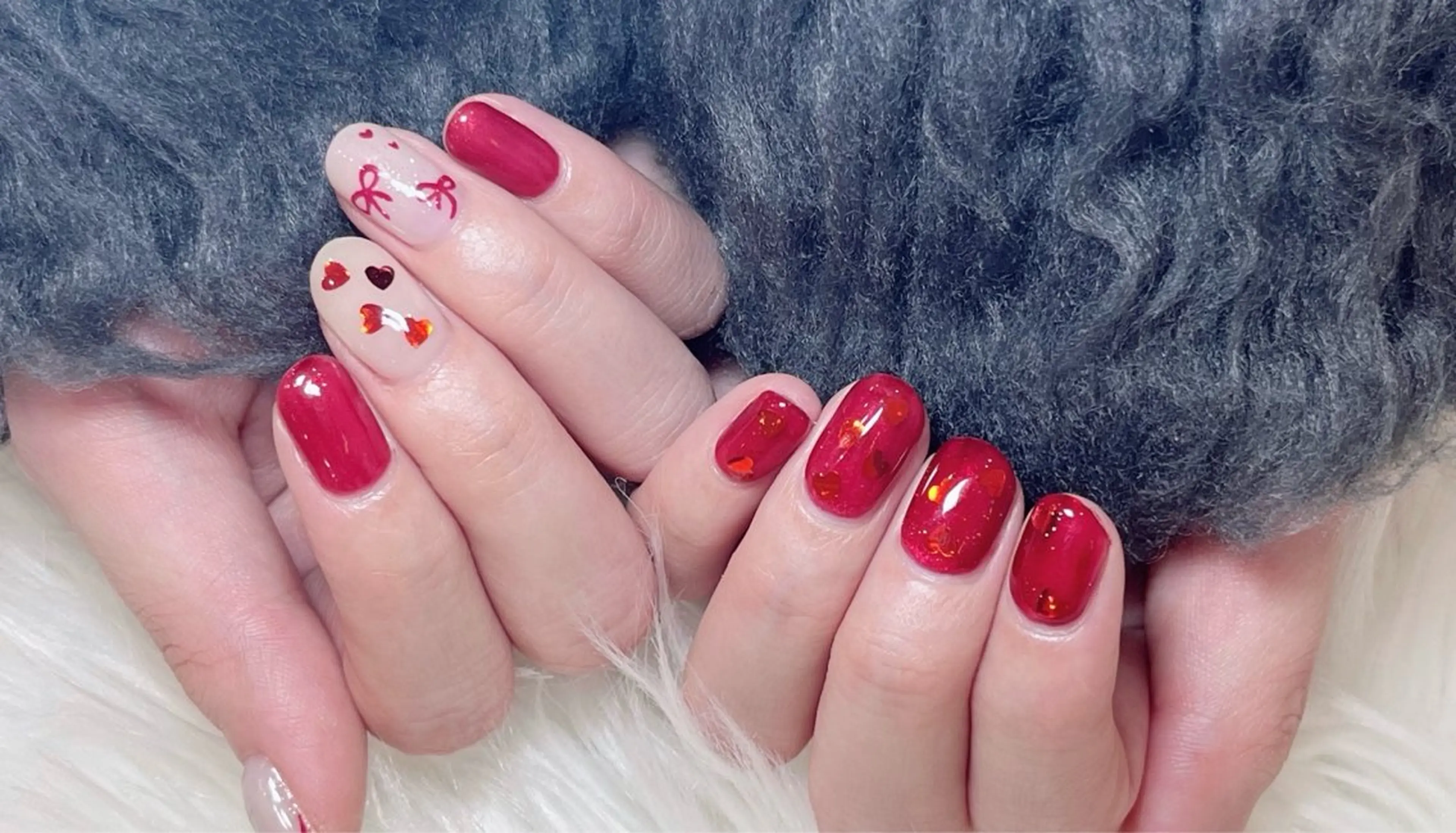 ネイル ハート ハンドネイル FLY Nail Salonのネイルデザイン