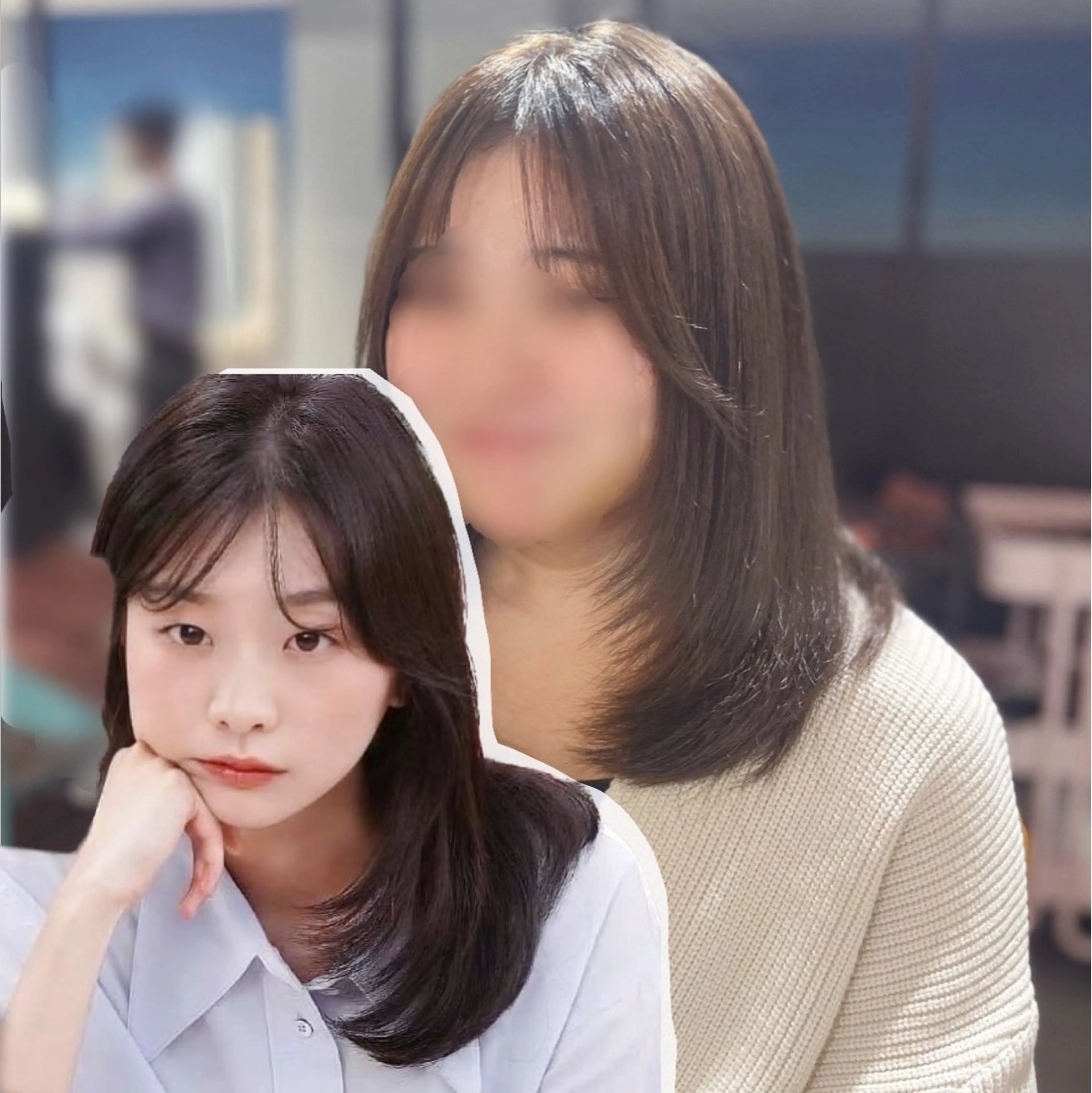 セミロング 韓国風ヘア レイヤーカット ONDO所属・梅田酸性縮毛矯正/ 韓国ヘア/ユナ🩰のヘアスタイル