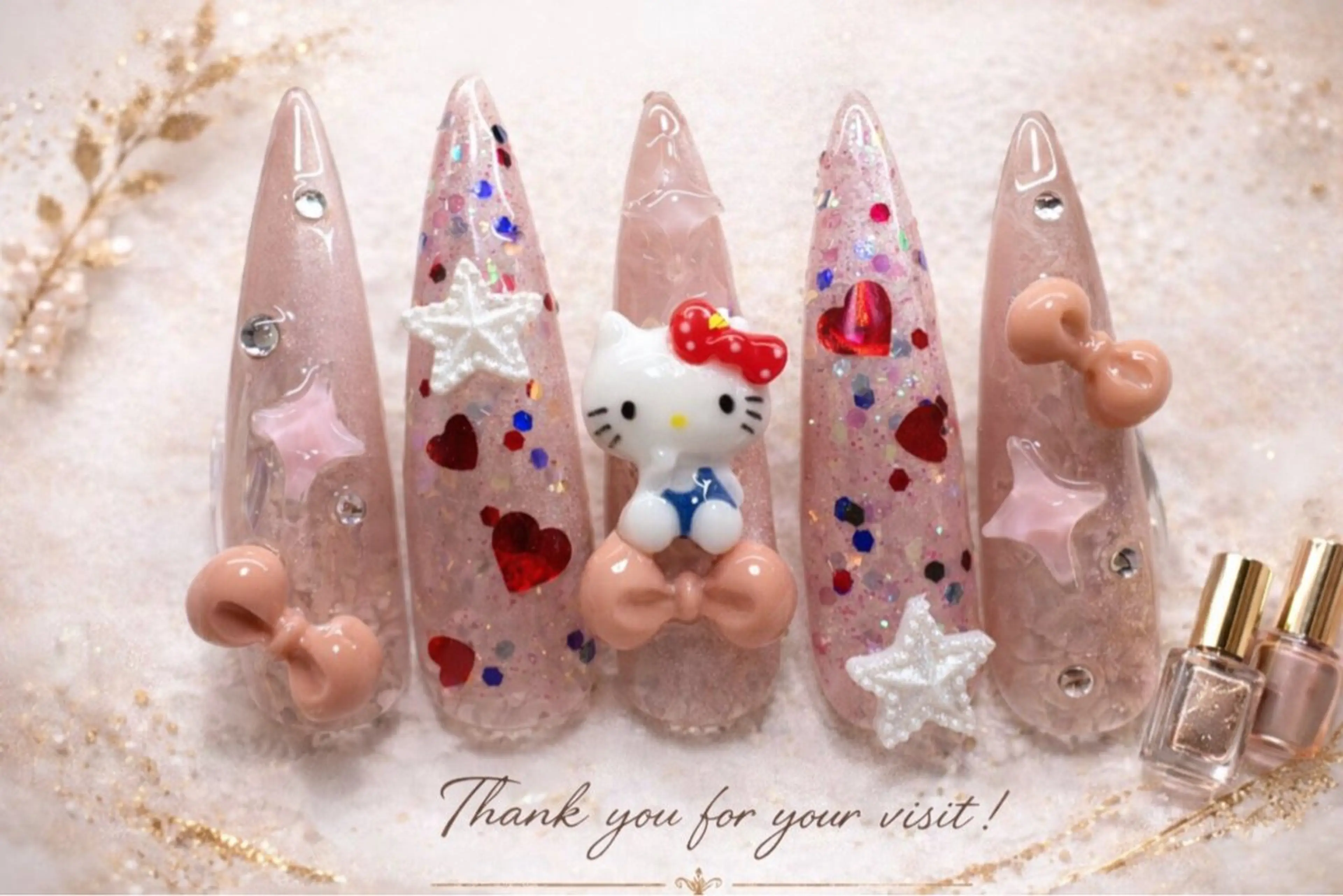 ネイル アートネイル ラメ(グリッター) ロングネイル 持ち込み ワンホンネイル ハンドネイル ハンドケア ♡Bivi♡自爪に 優しいネイルサロンのネイルデザイン