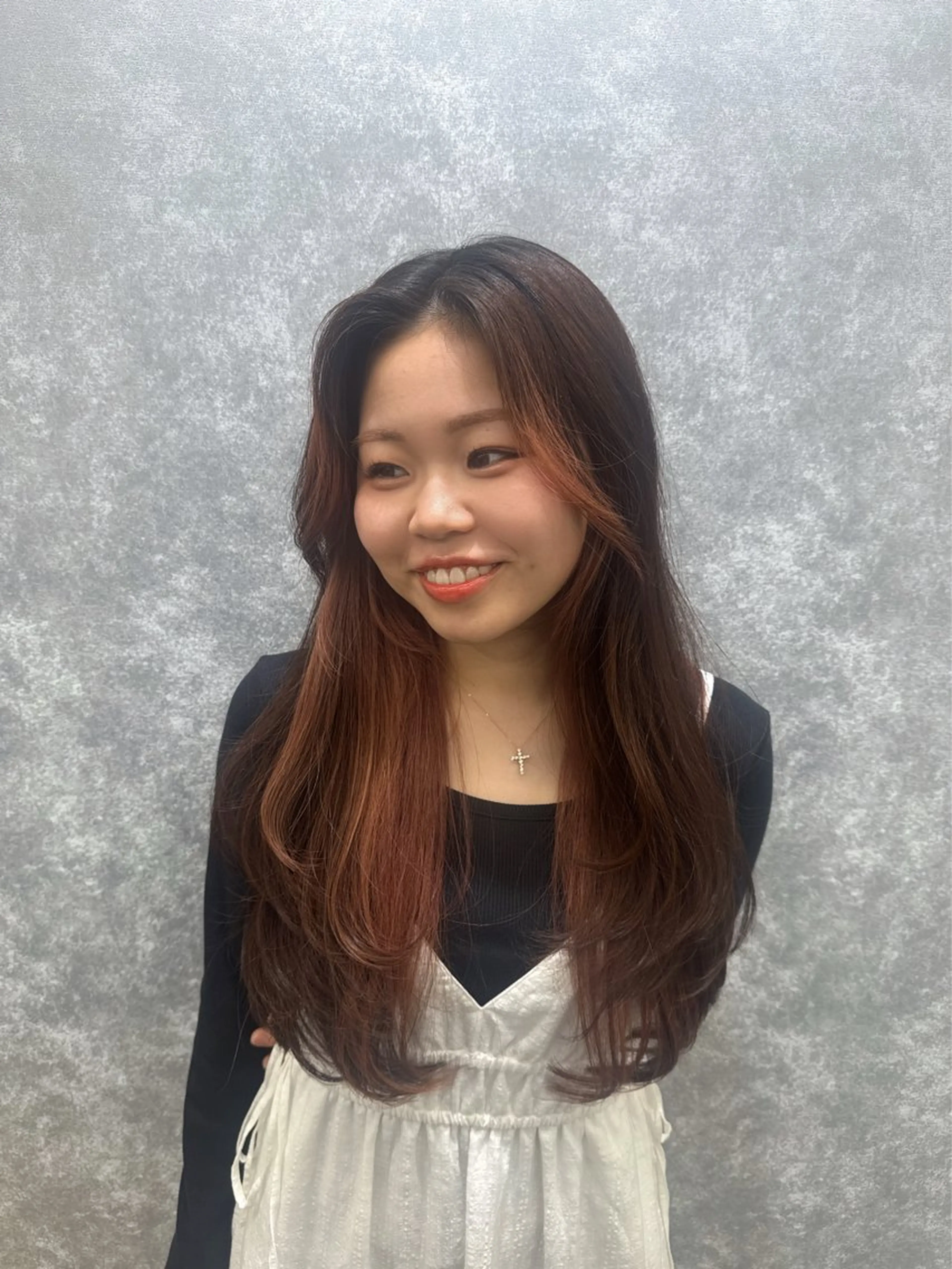 ロング 顔周りカット レイヤーカット カット 🕯コバ/レイヤー/ 透明感/縮毛🕯のヘアスタイル